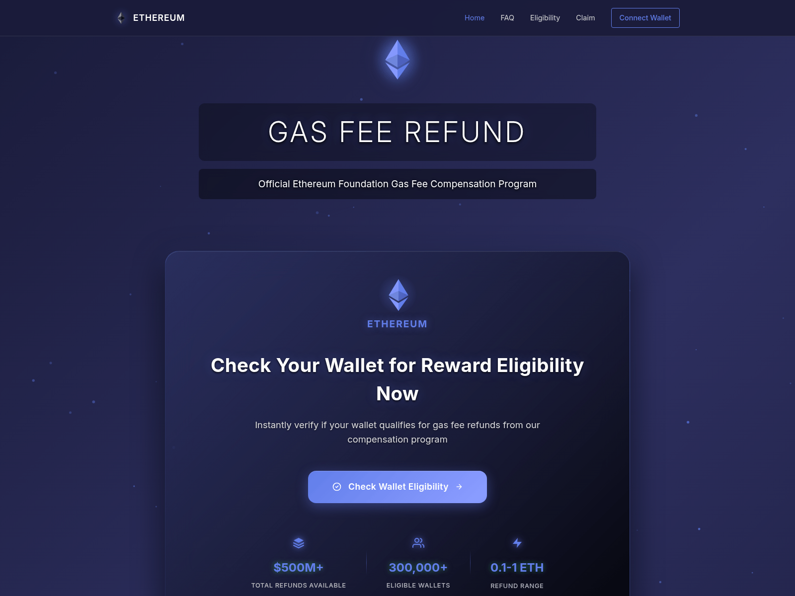 Screenshot of refundgas.com