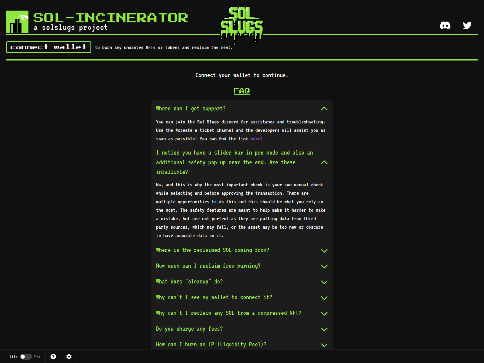 Screenshot of sol-inicnerator.com