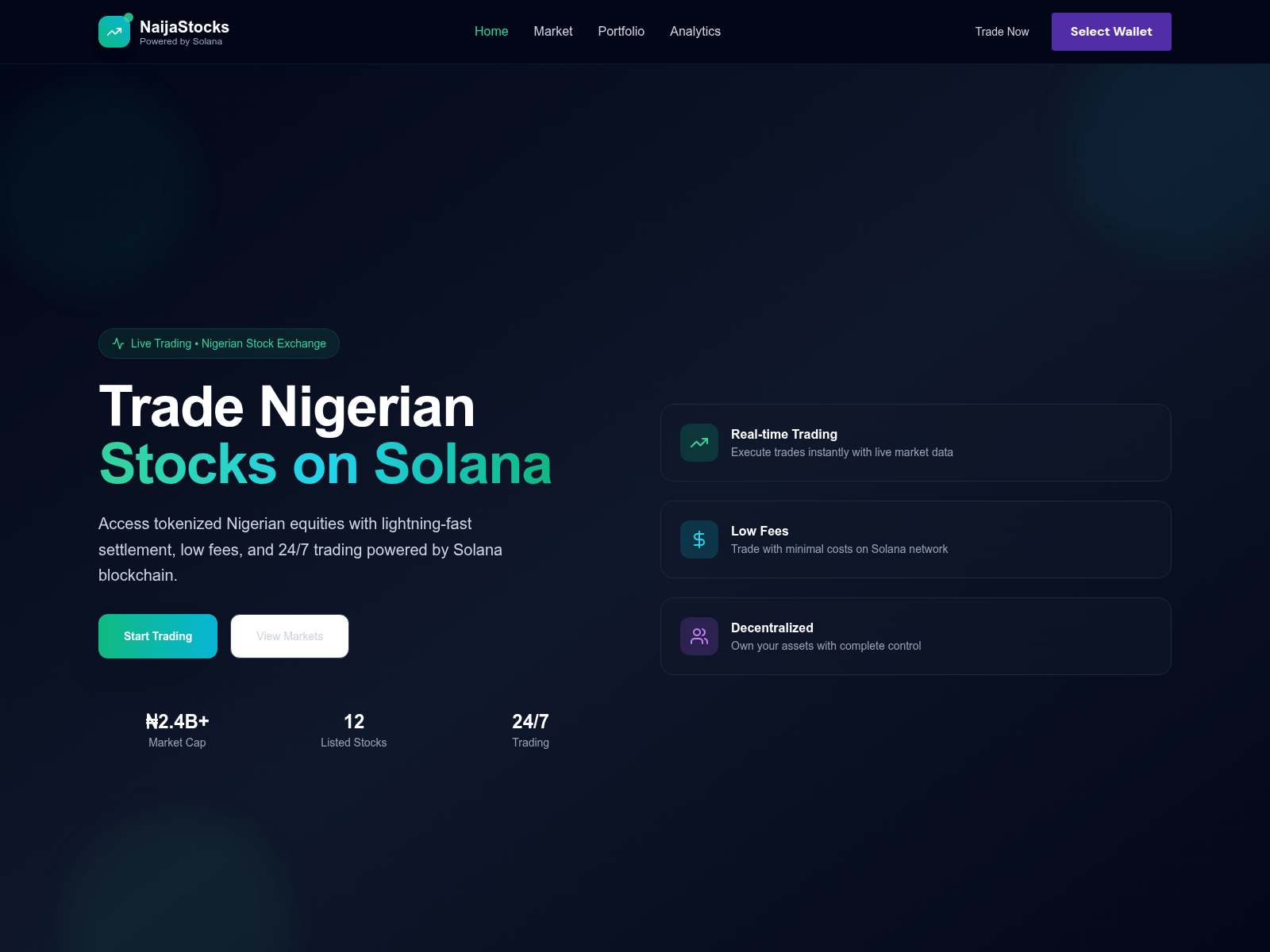 Screenshot of solana-stock-swap.pages.dev