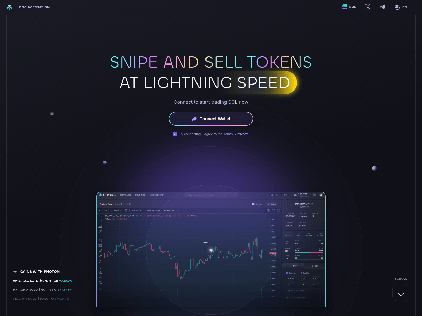 Screenshot of photon-sol.trade