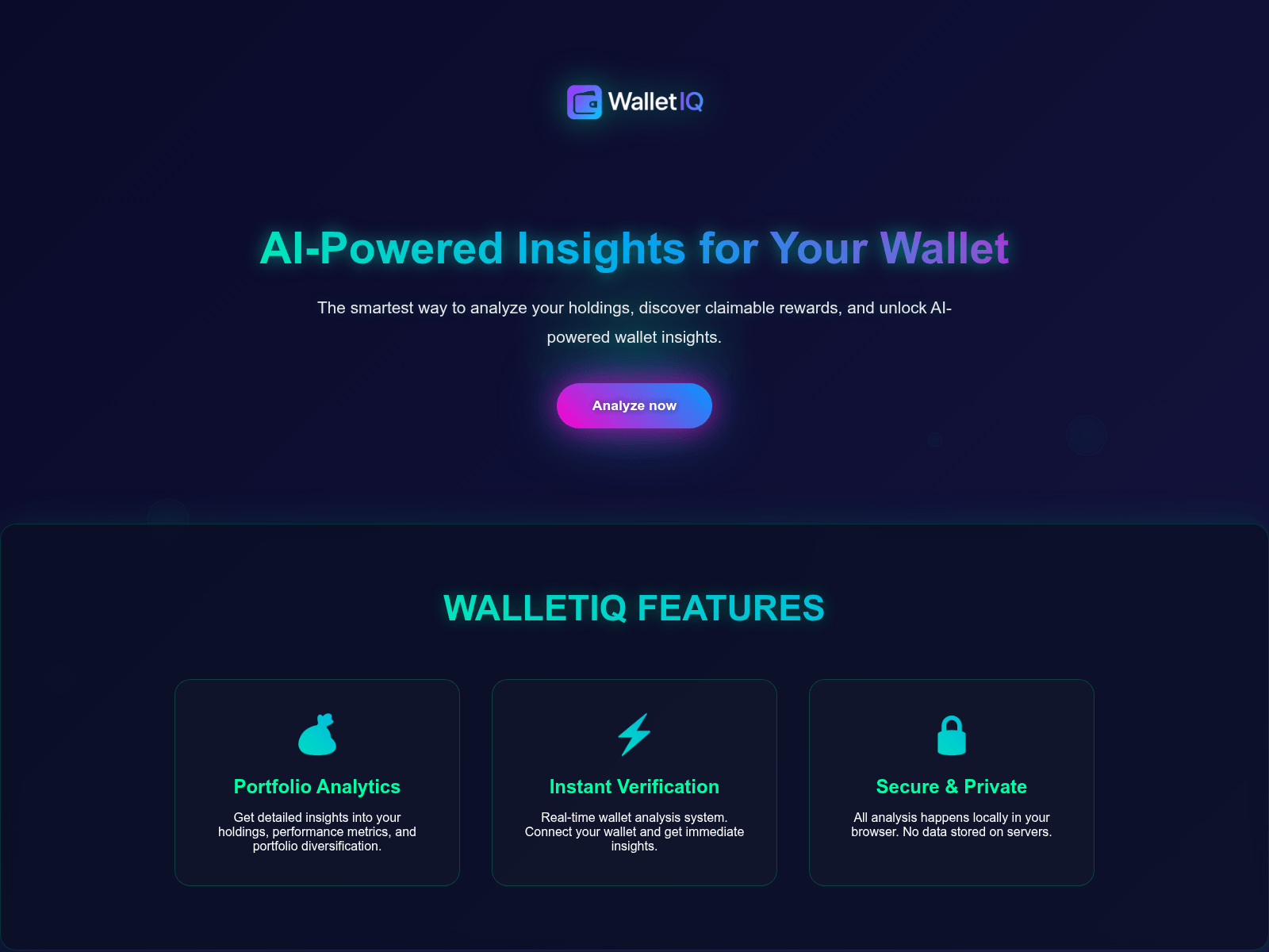 Screenshot of walletiq.live