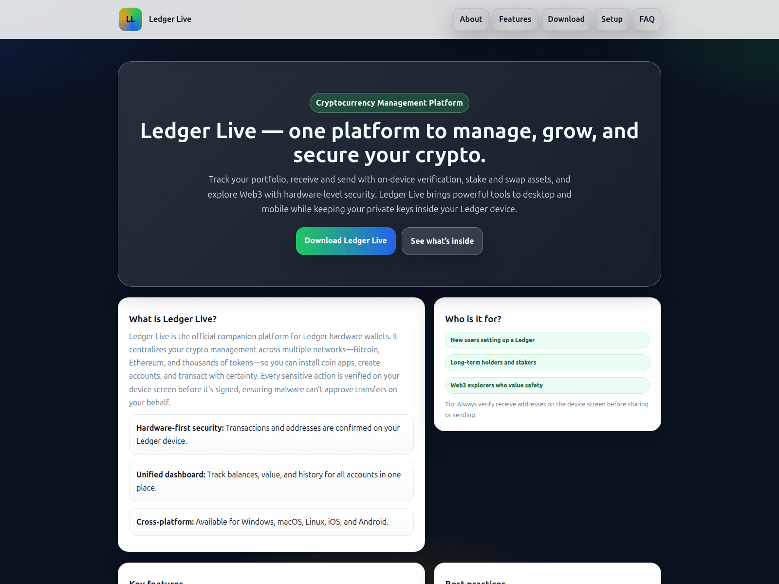Screenshot of ledger-live-welcome.pages.dev