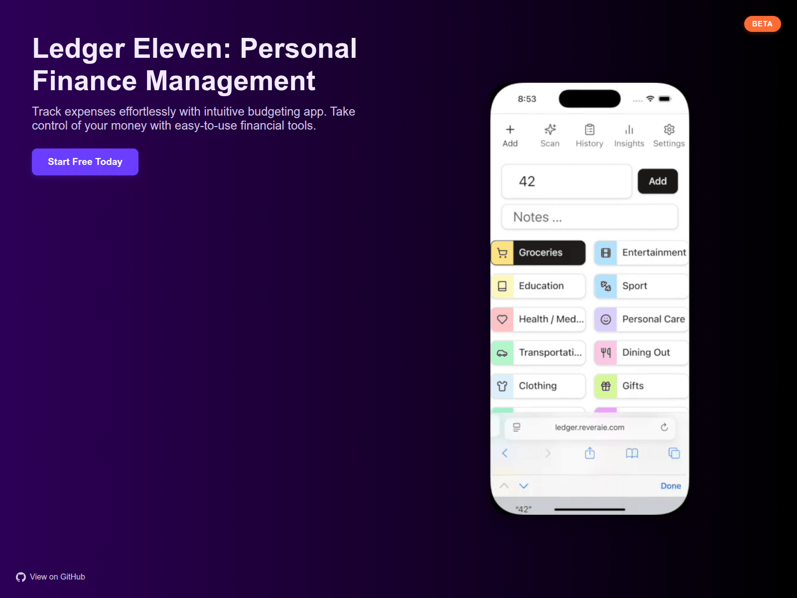 Screenshot of ledgereleven.com