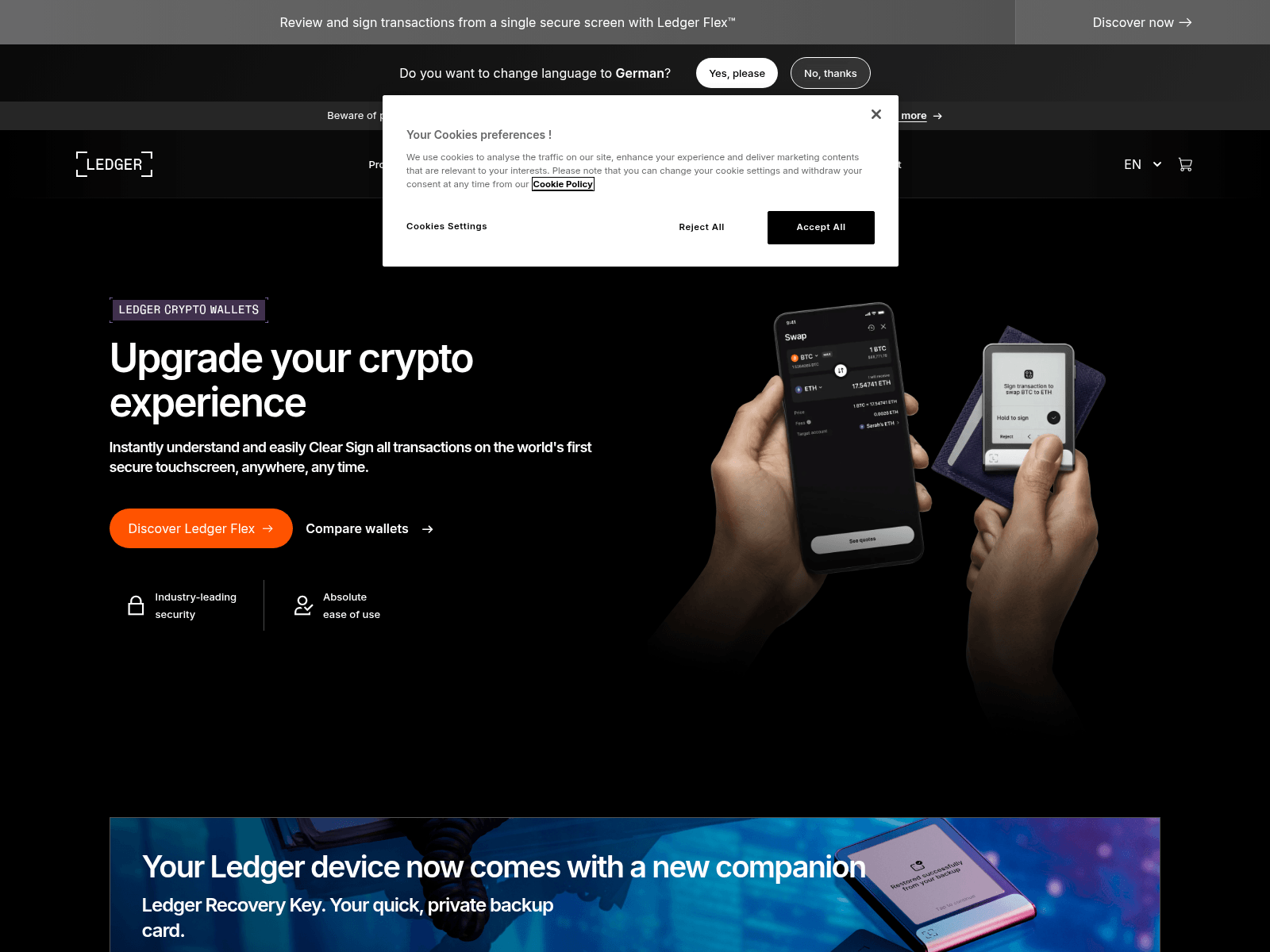 Screenshot of ledger.cryptonewsalerts.net