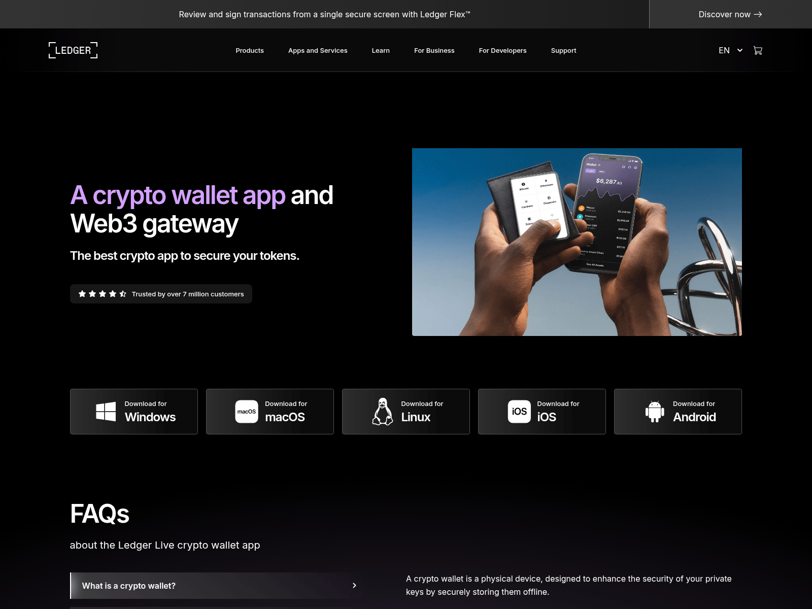 Screenshot of ledgerslive.com