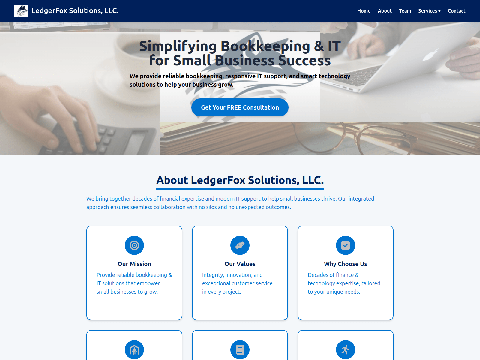 Screenshot of ledgerfox-web.pages.dev