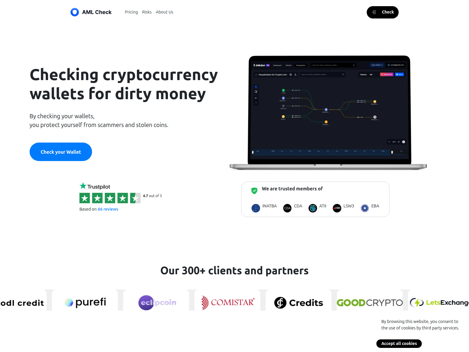 Screenshot of aml-check.bittrade.today