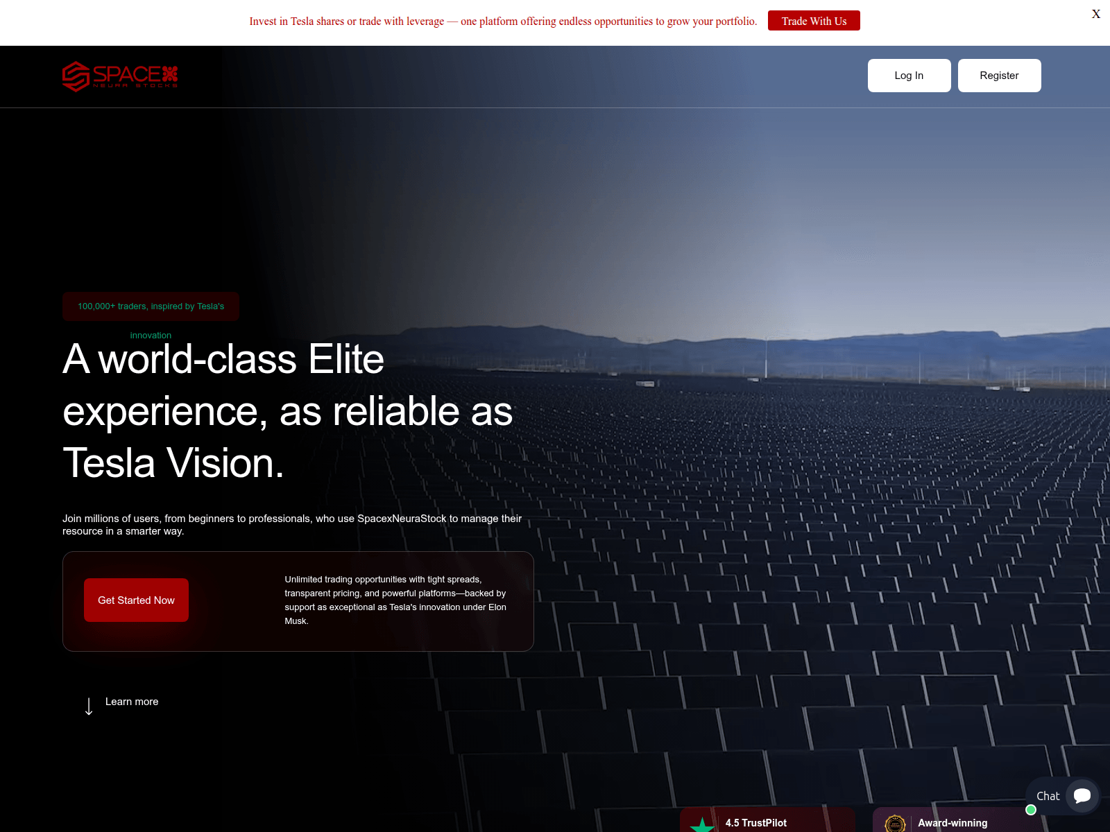 Screenshot of spacexneurastock.com