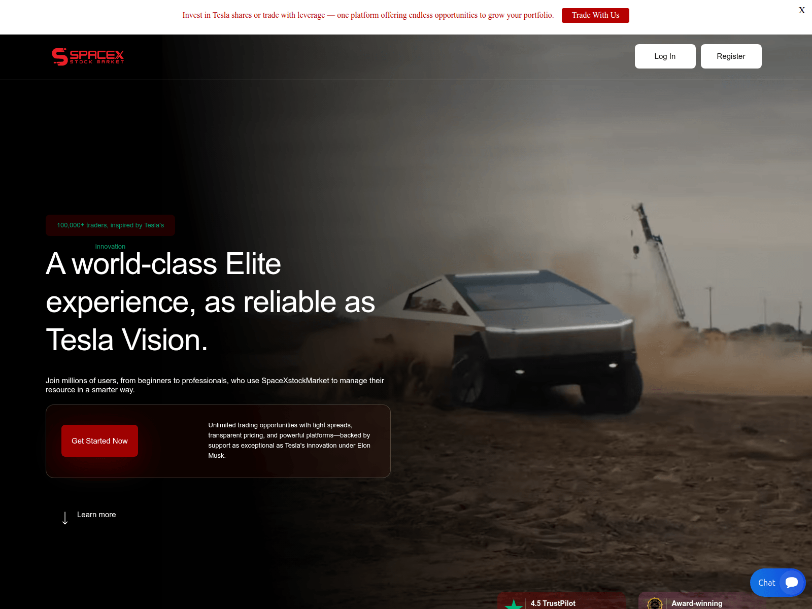 Screenshot of spacexstockmarket.com