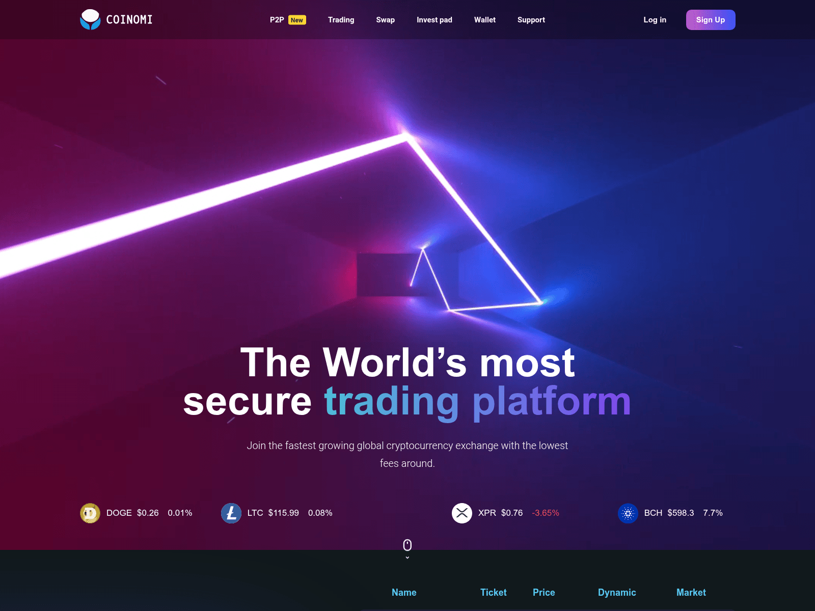 Screenshot of coinomi.ca