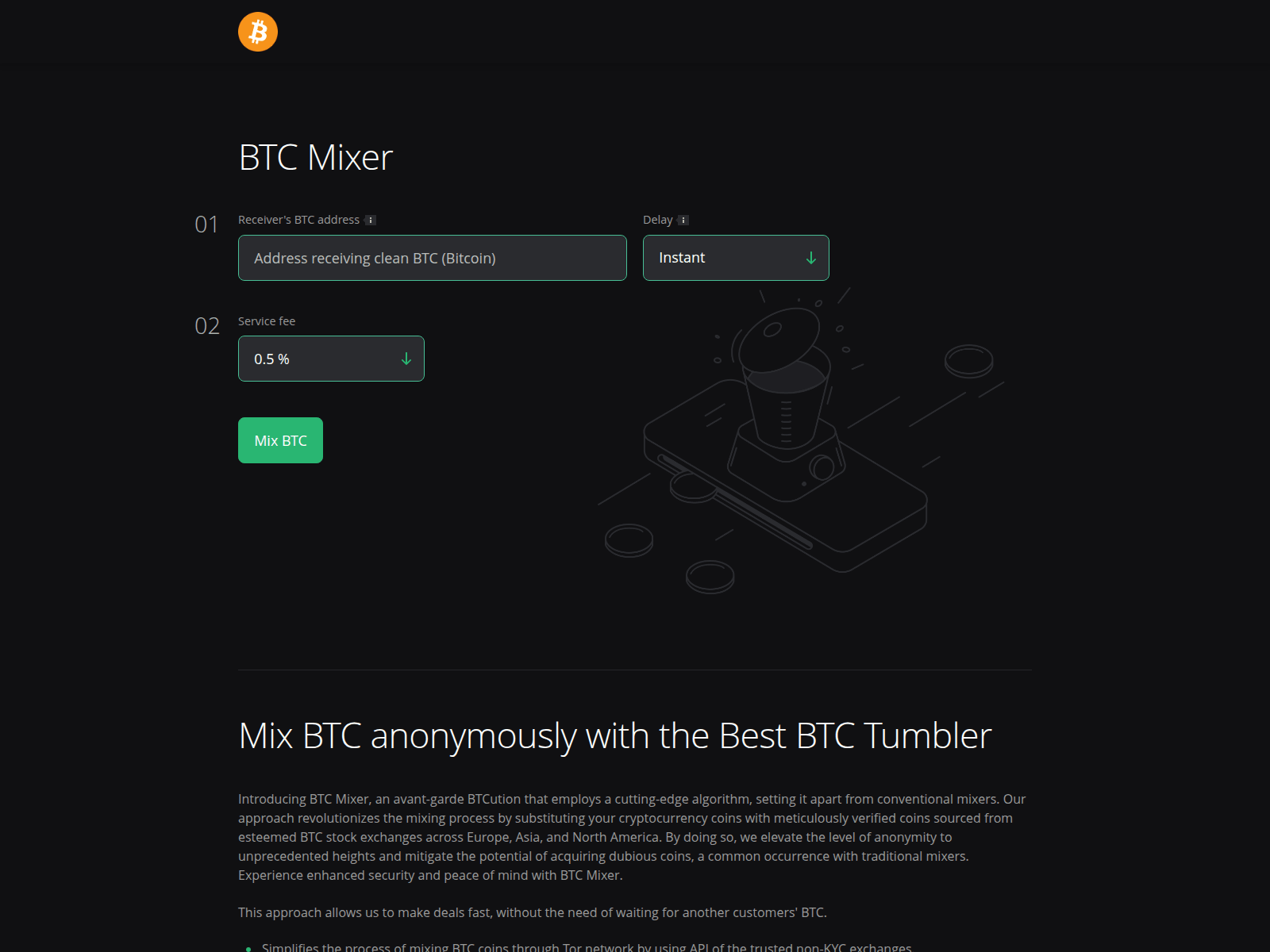 Screenshot of mixer-coin.to