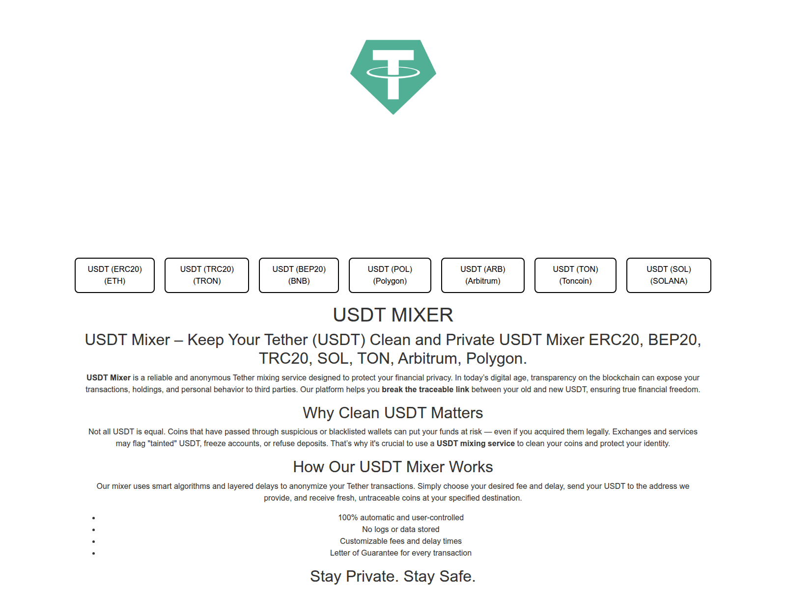 Screenshot of mixer-usdt.top