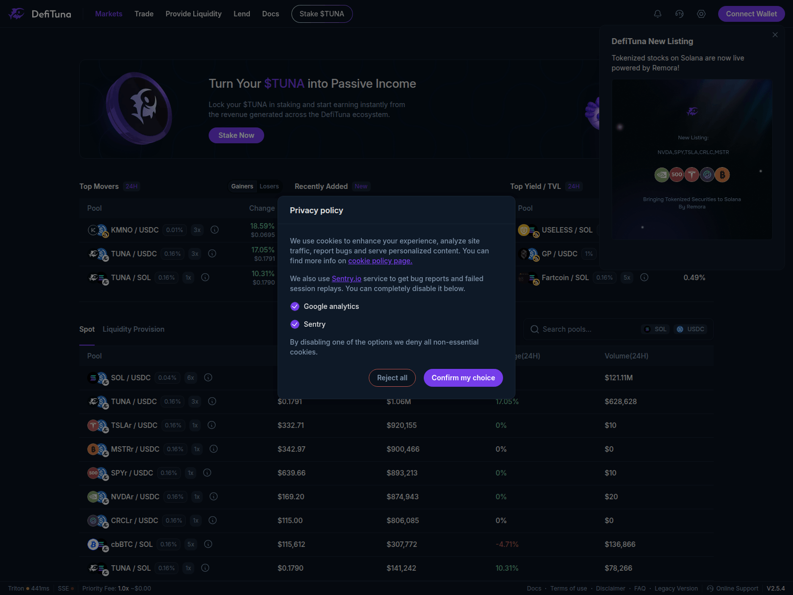 Screenshot of defituna.io