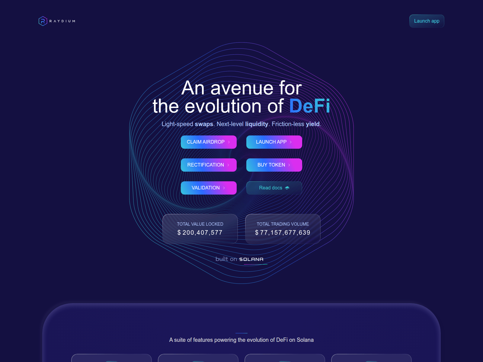 Screenshot of raydium-live.pages.dev