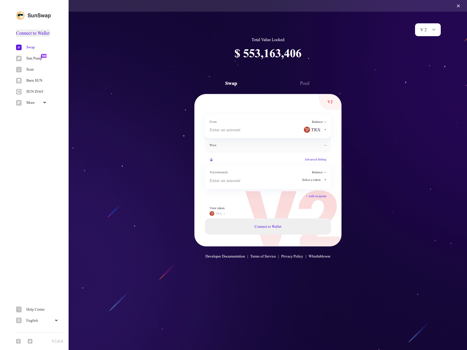 Screenshot of sunswappump.pages.dev