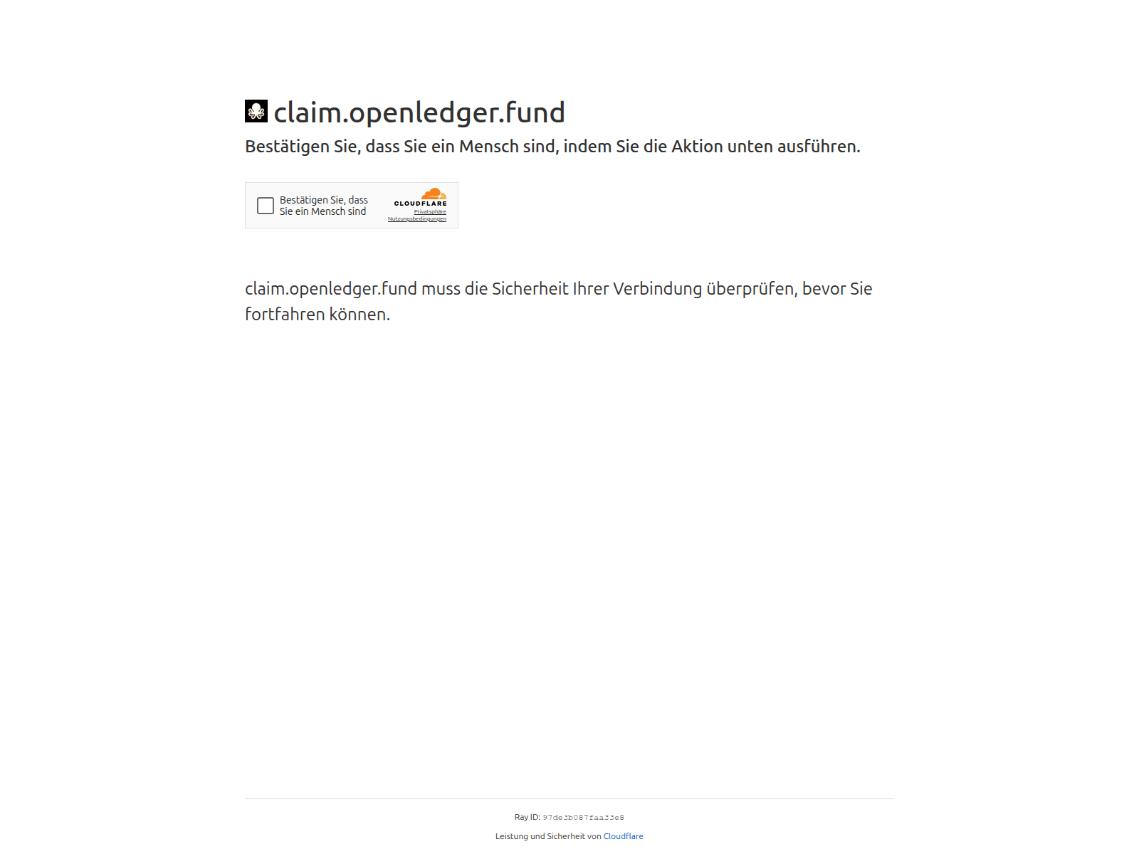 Screenshot of claim.openledger.fund