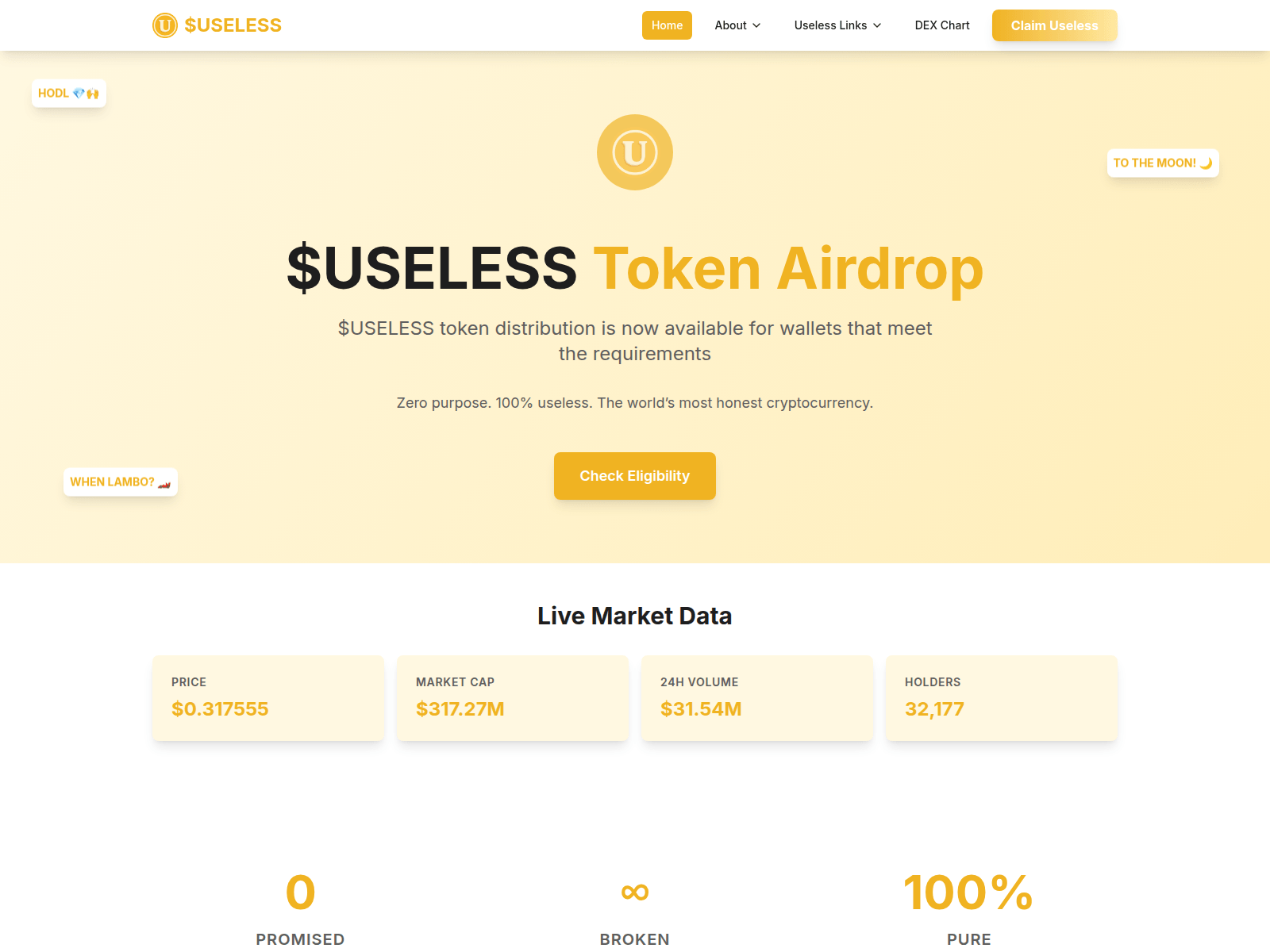 Screenshot of claimuselesscoin.pages.dev