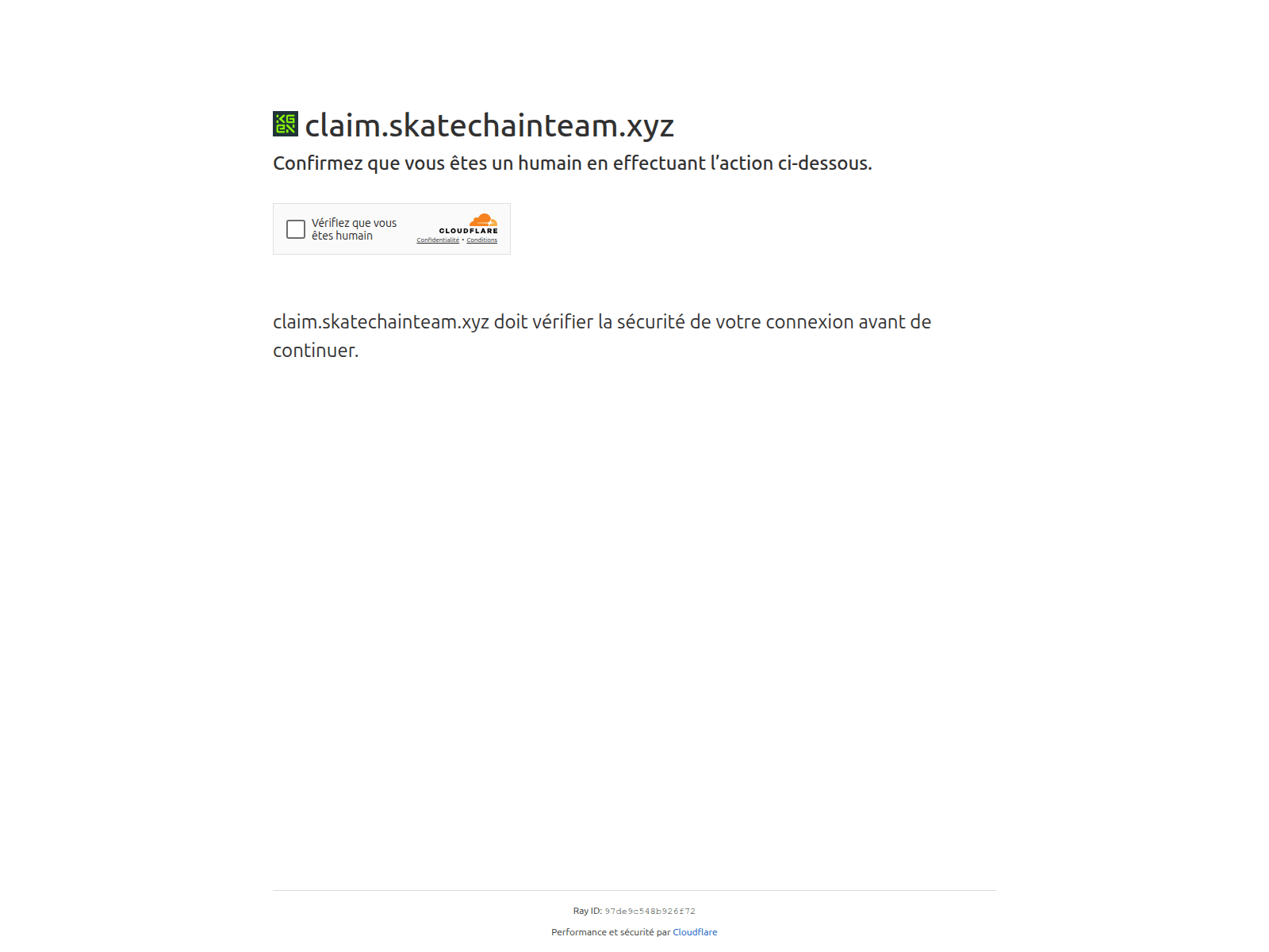 Screenshot of claim.skatechainteam.xyz