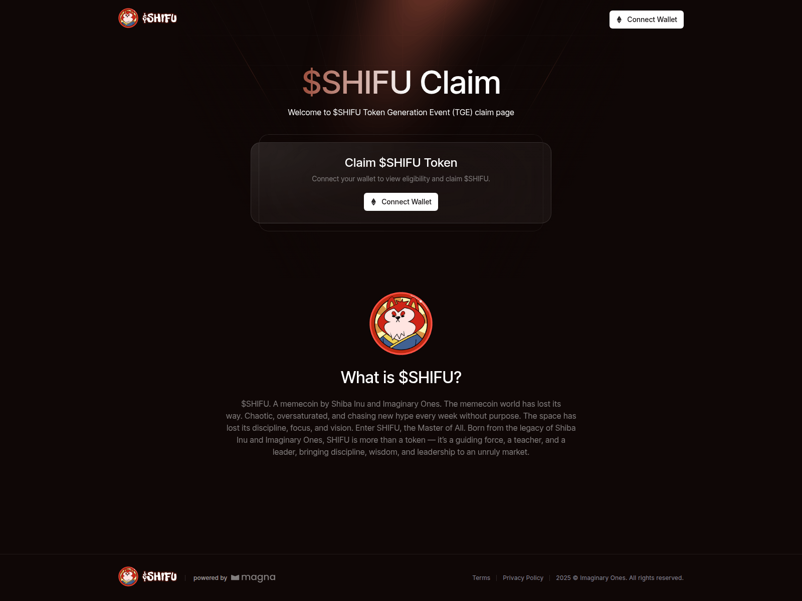 Screenshot of claim.shifutoken.com