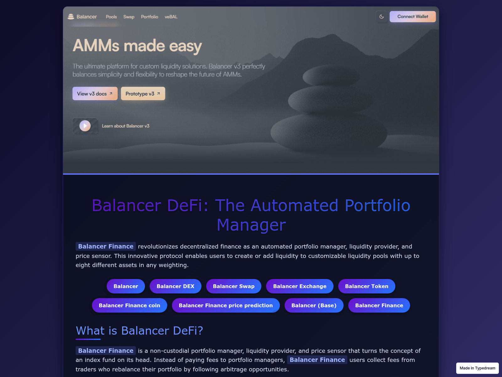 Screenshot of docs-v2-balancer-fi.typedream.app