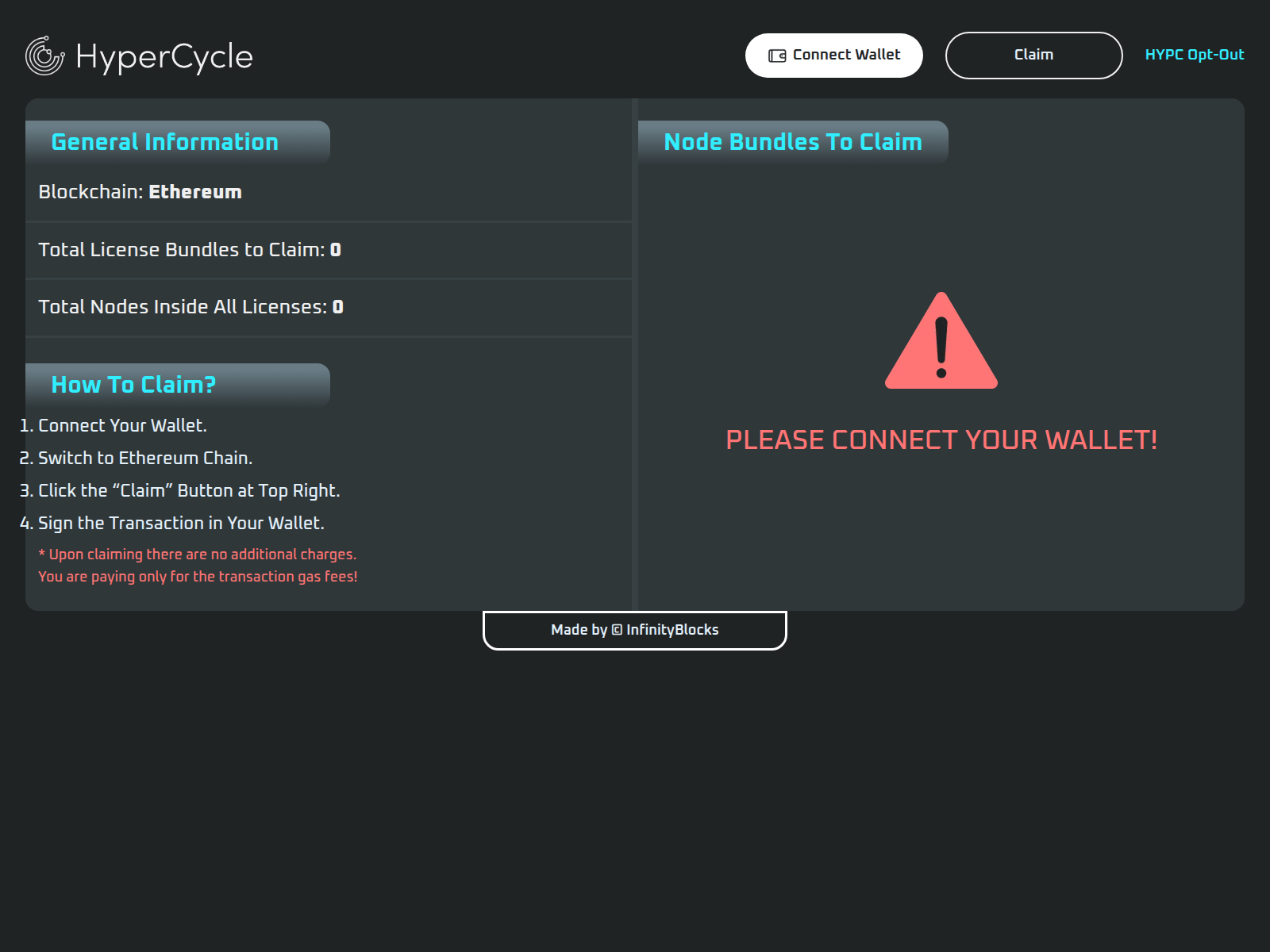 Screenshot of claim.node-hub.net