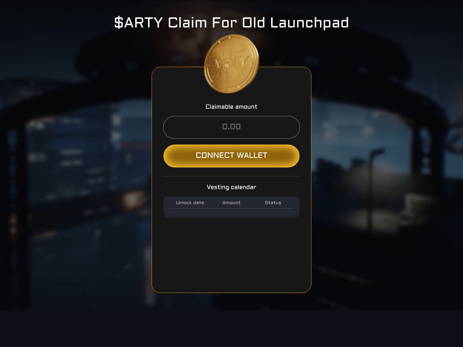 Screenshot of claimpresale1.artyfact.game