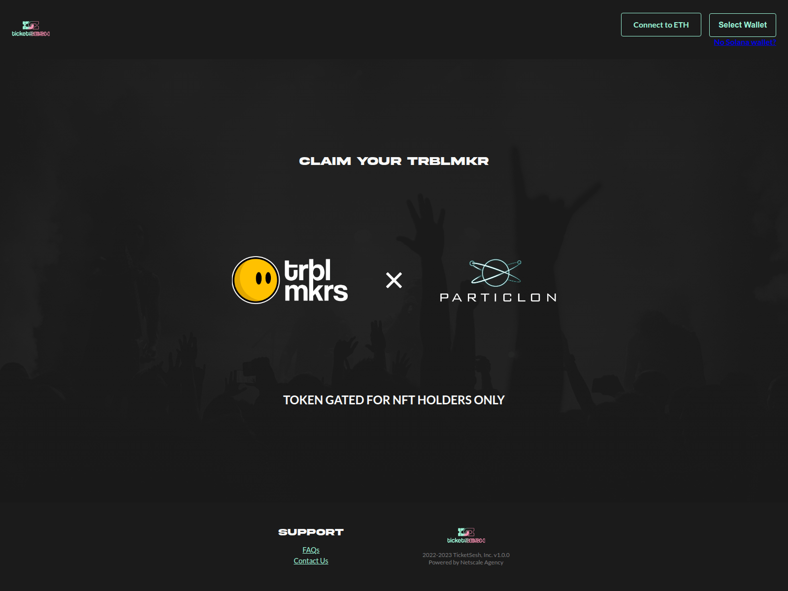 Screenshot of claim.ticketsesh.com