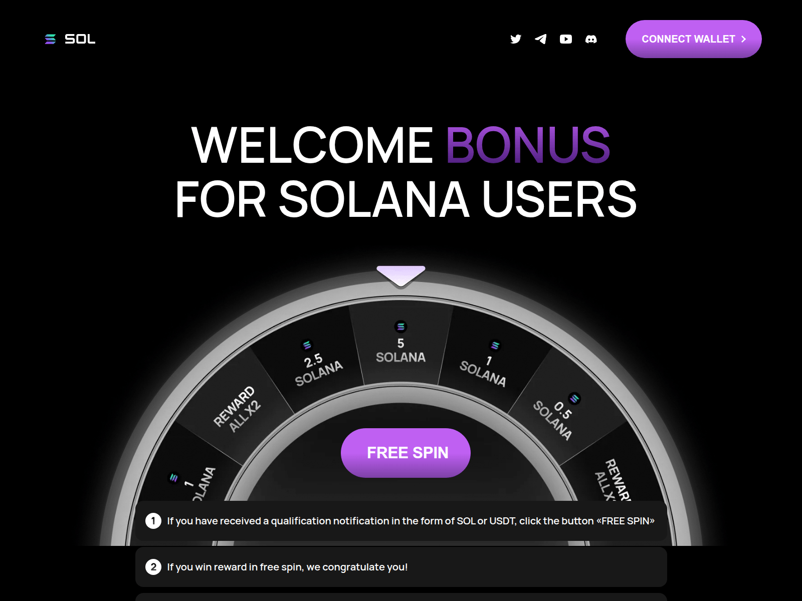 Screenshot of solanaspin.pages.dev