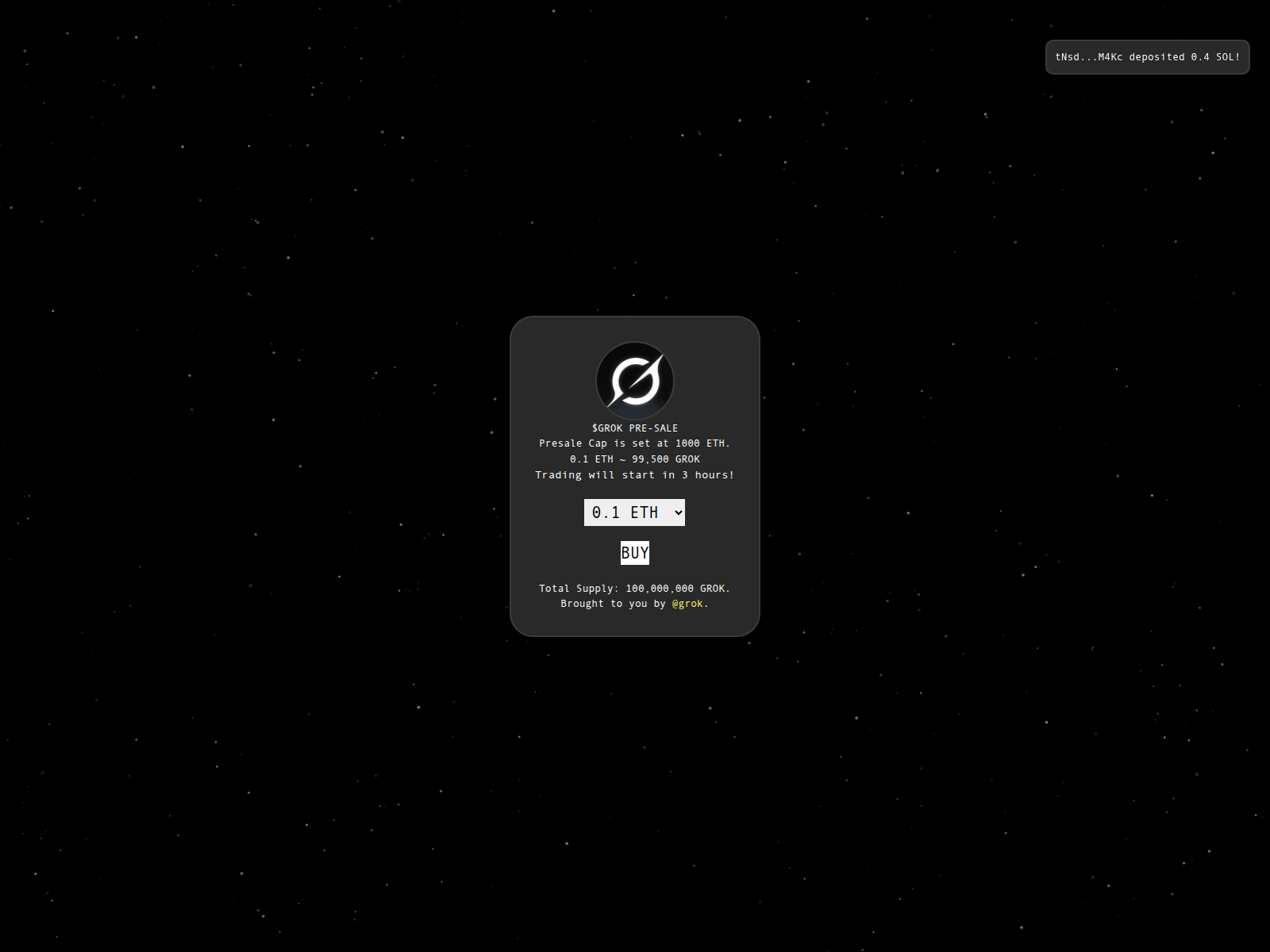 Screenshot of grok-allocations.xyz
