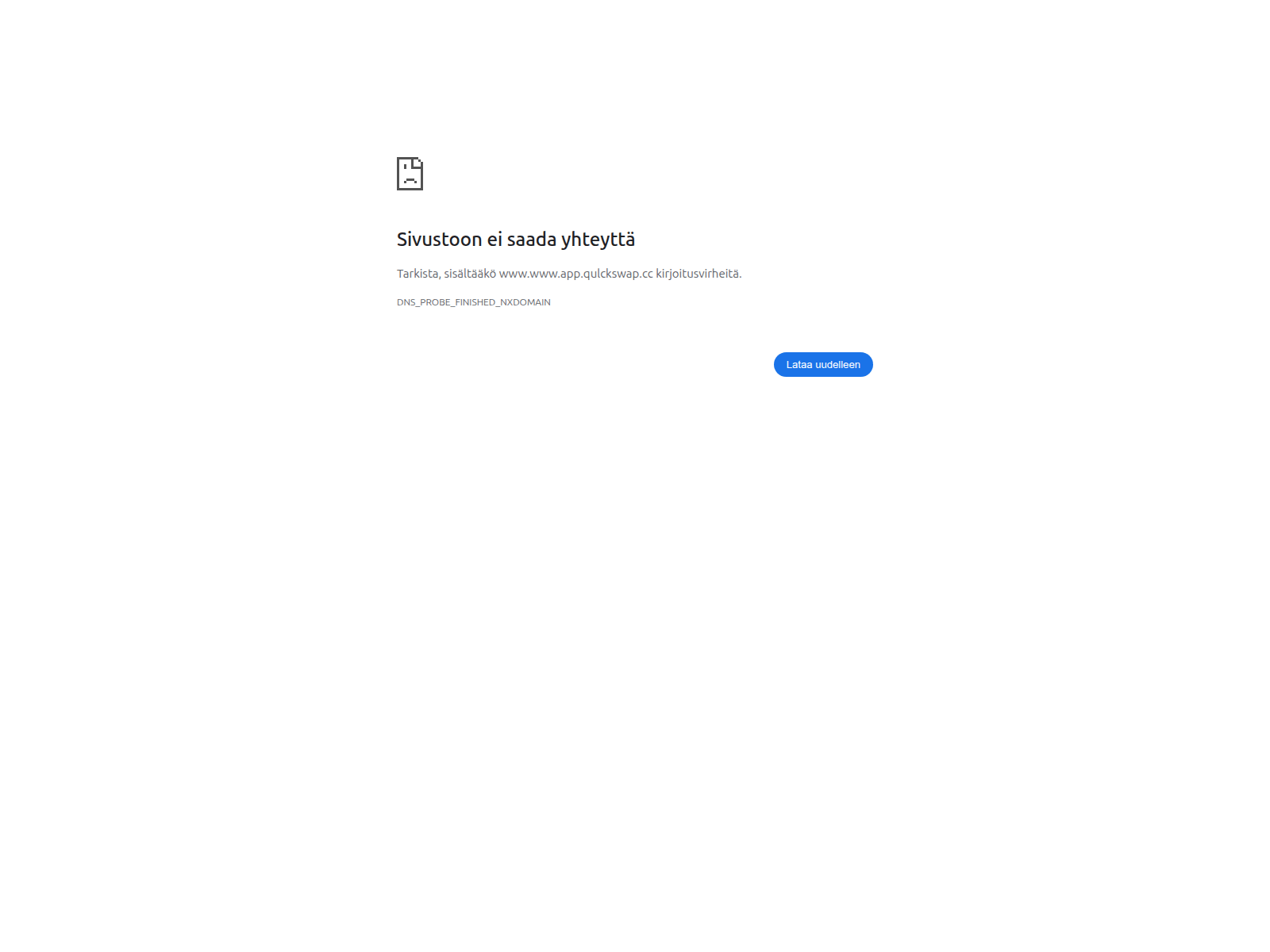 Screenshot of app.qulckswap.cc
