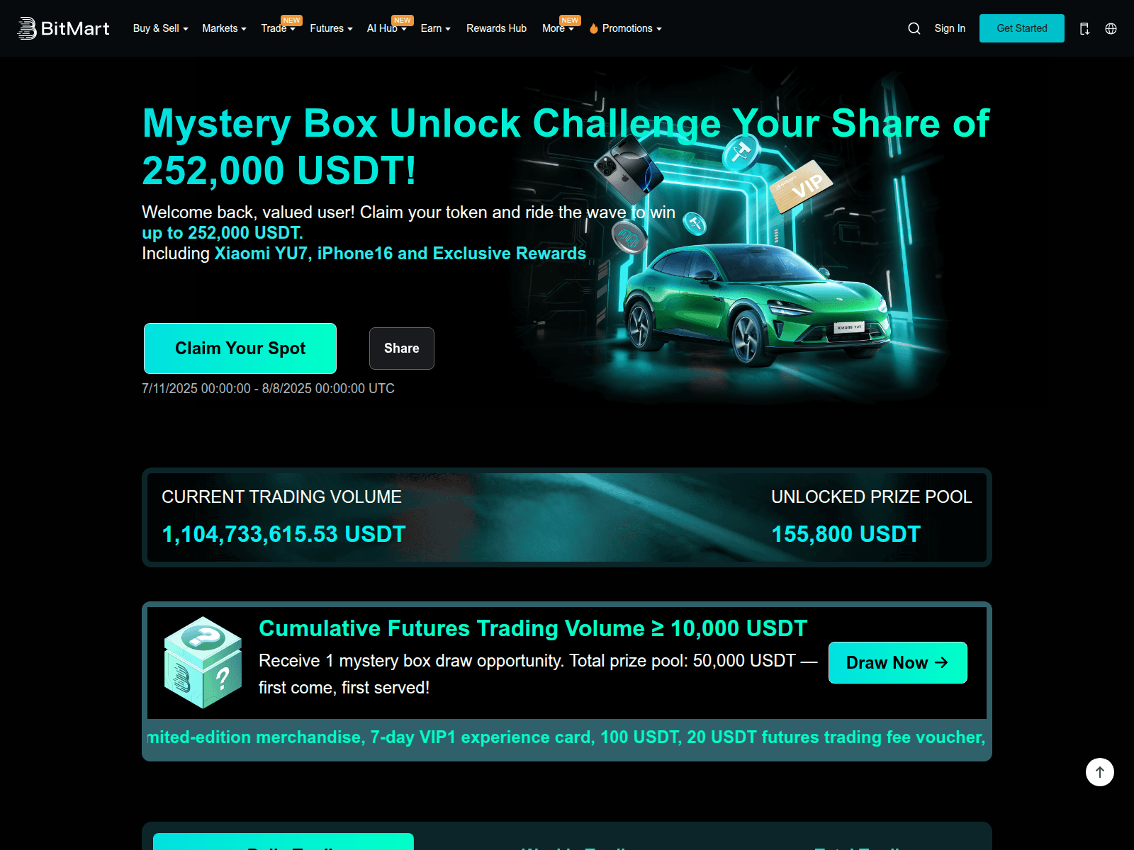 Screenshot of spot-bitmart.com