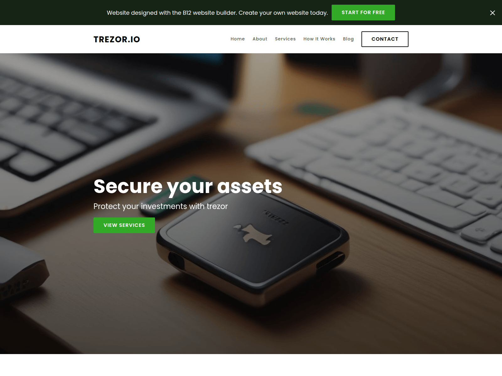 Screenshot of trezorio.b12sites.com