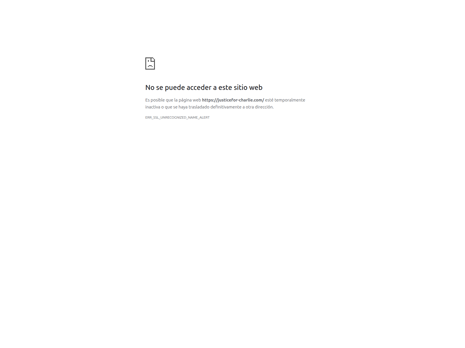 Screenshot of justicefor-charlie.com