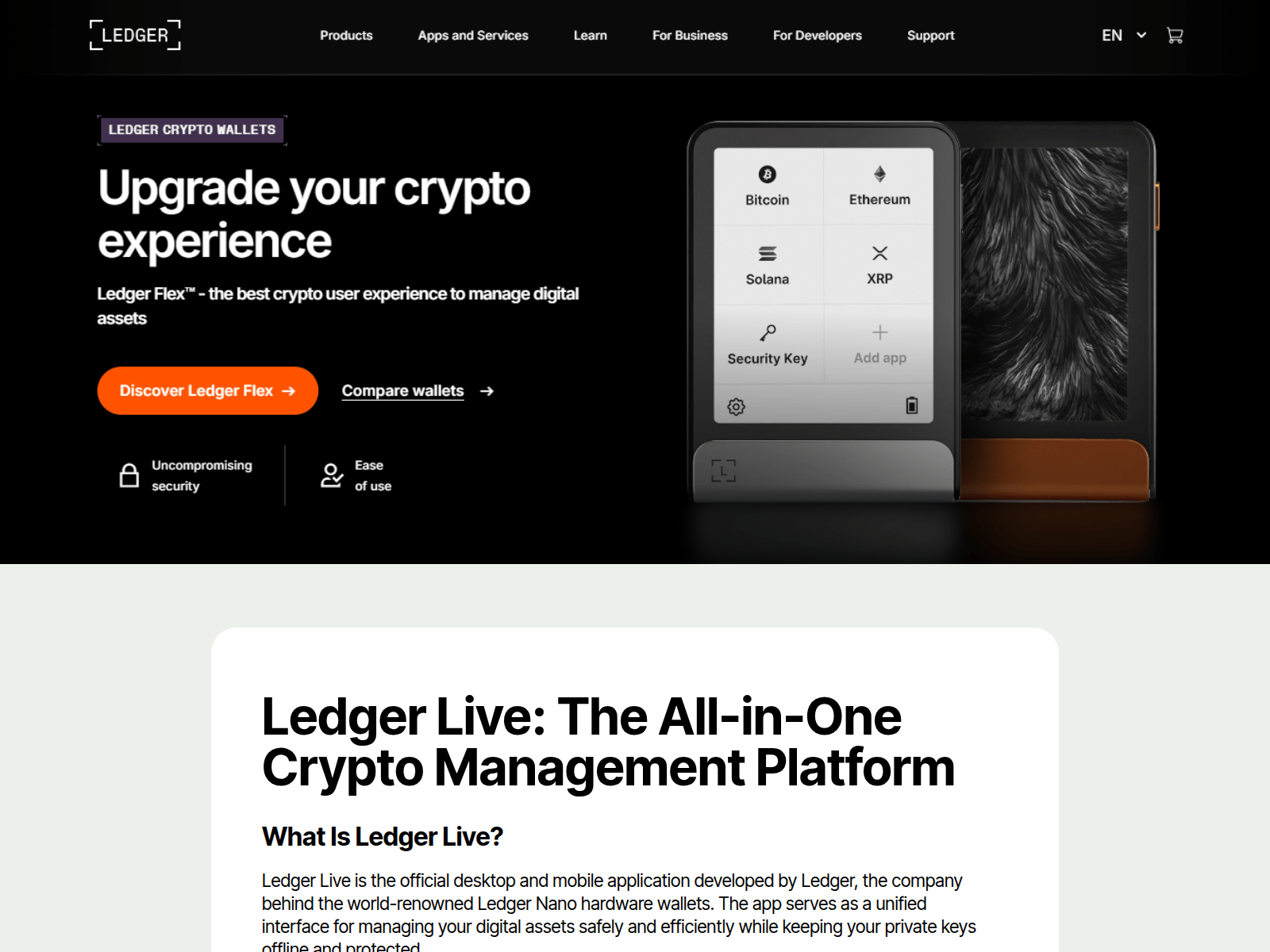 Screenshot of help-ledgerlive.mobirisesite.com