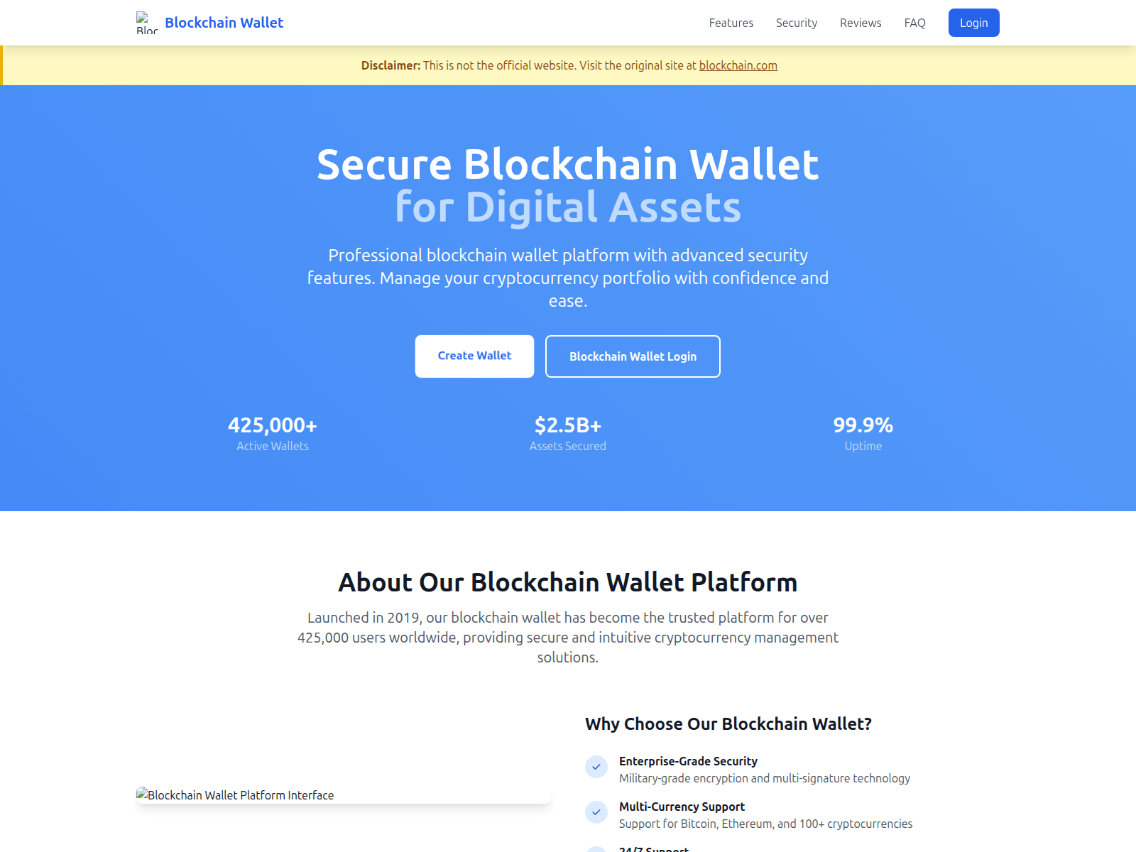 Screenshot of blockchain-wallet.co.com