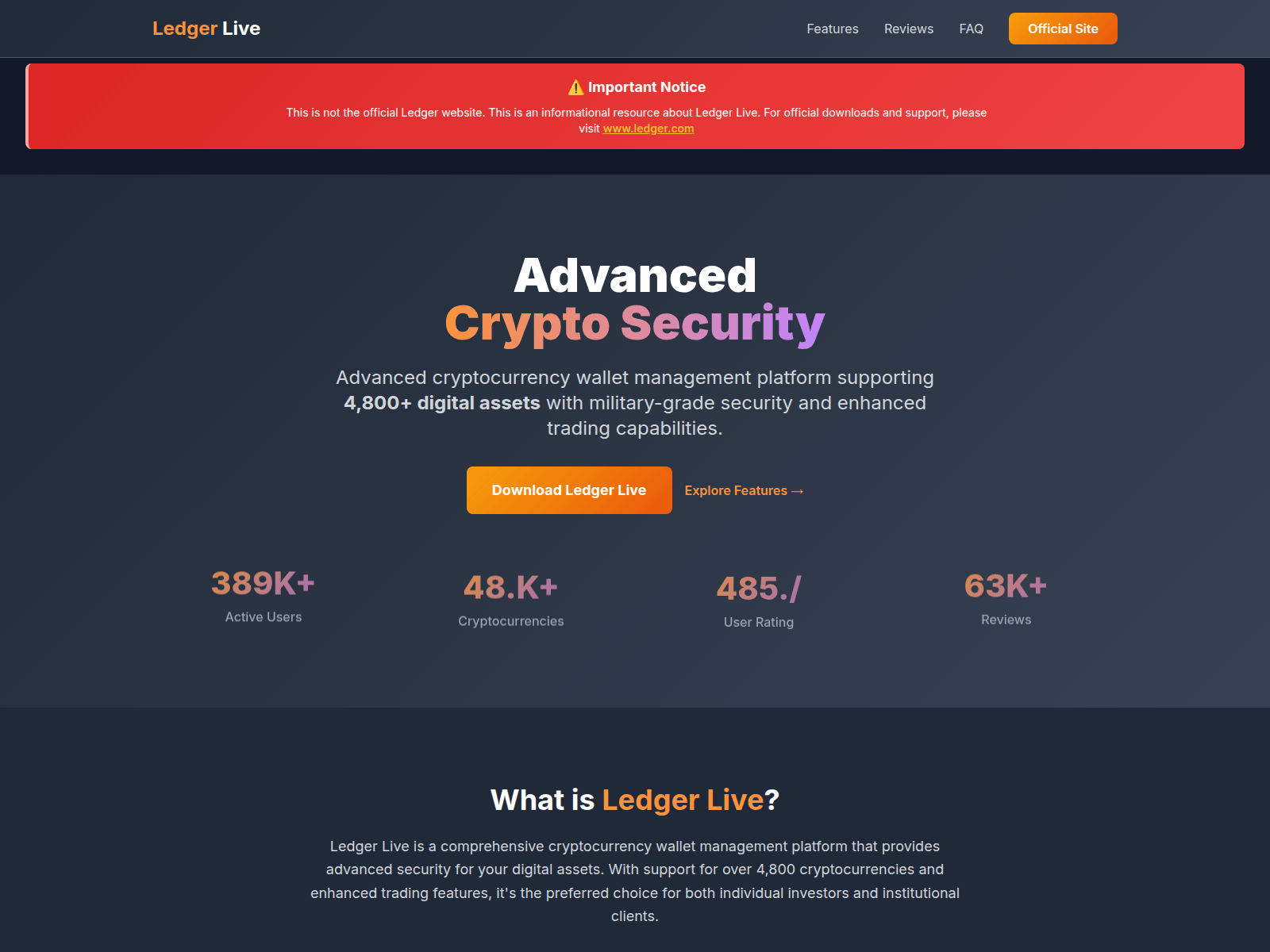 Screenshot of mr-ledger.live