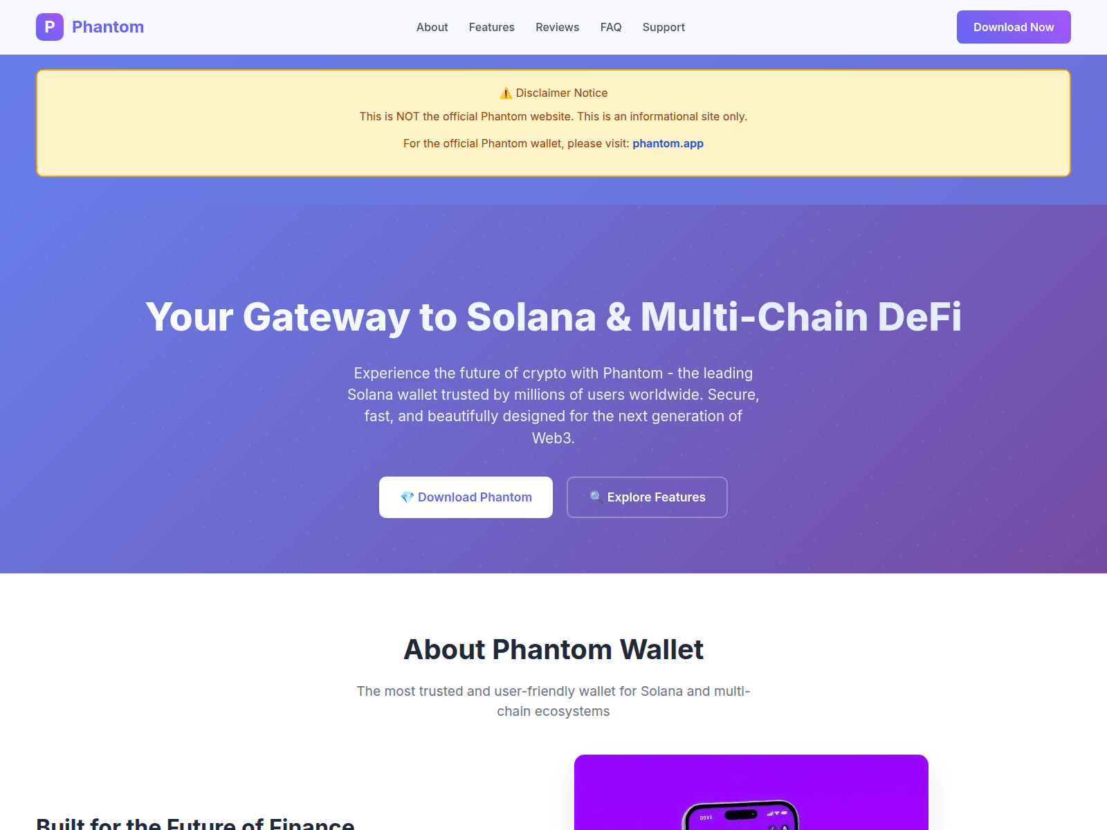 Screenshot of phantom.co.com