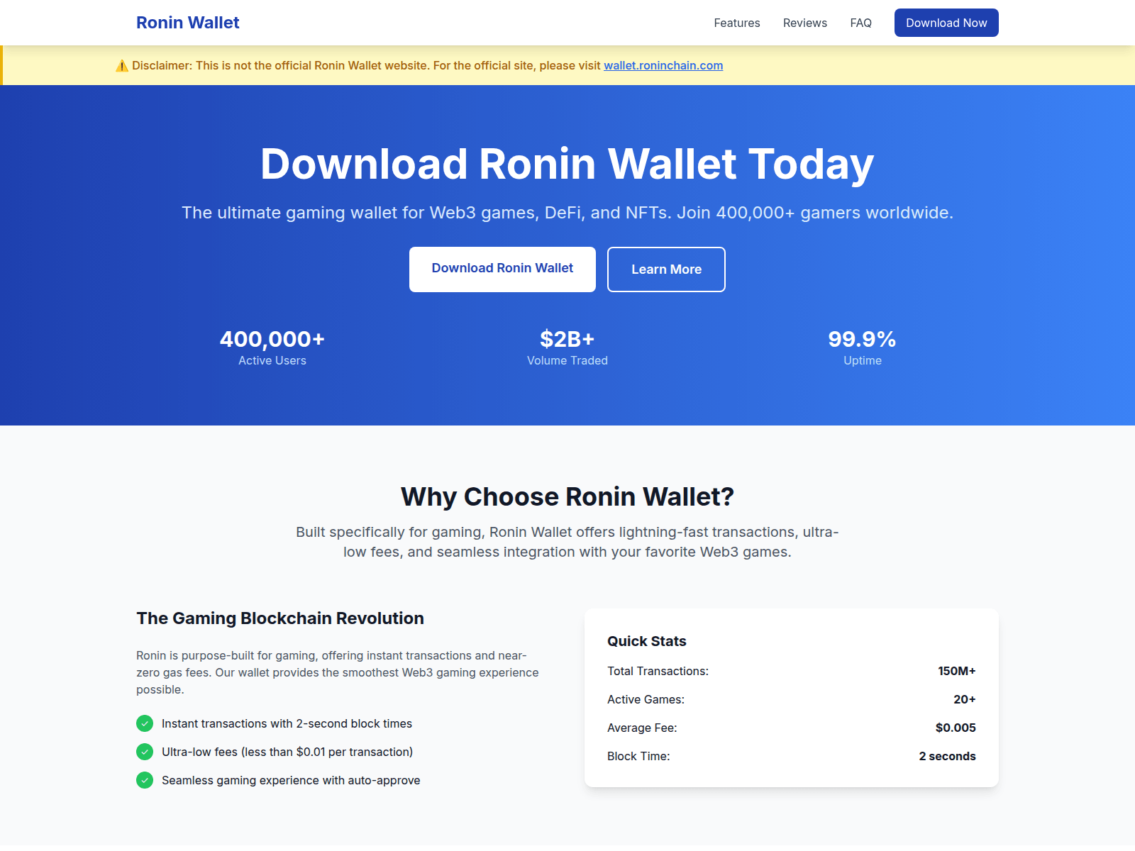 Screenshot of roninchain.co.com