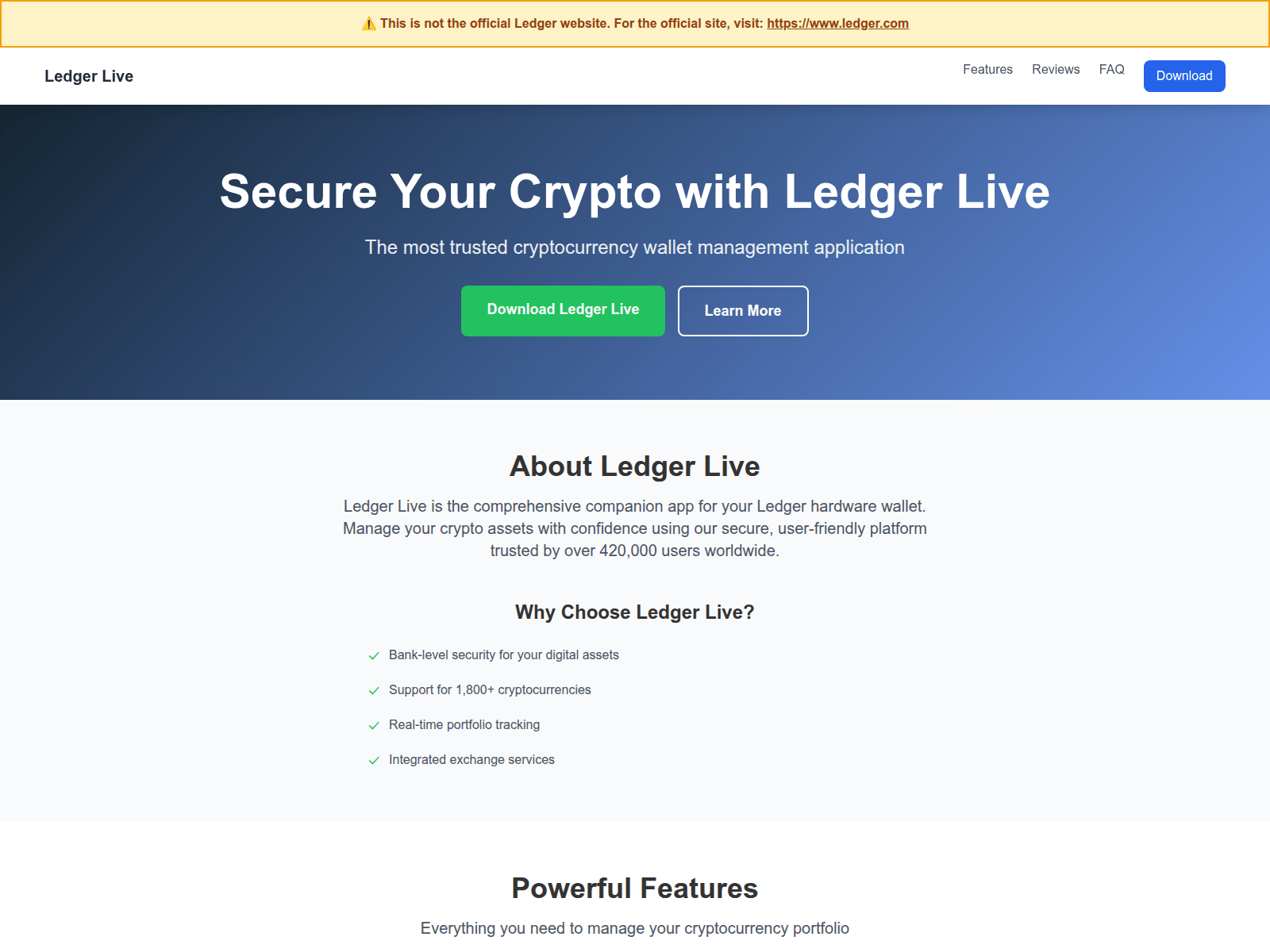 Screenshot of v1-ledger.live