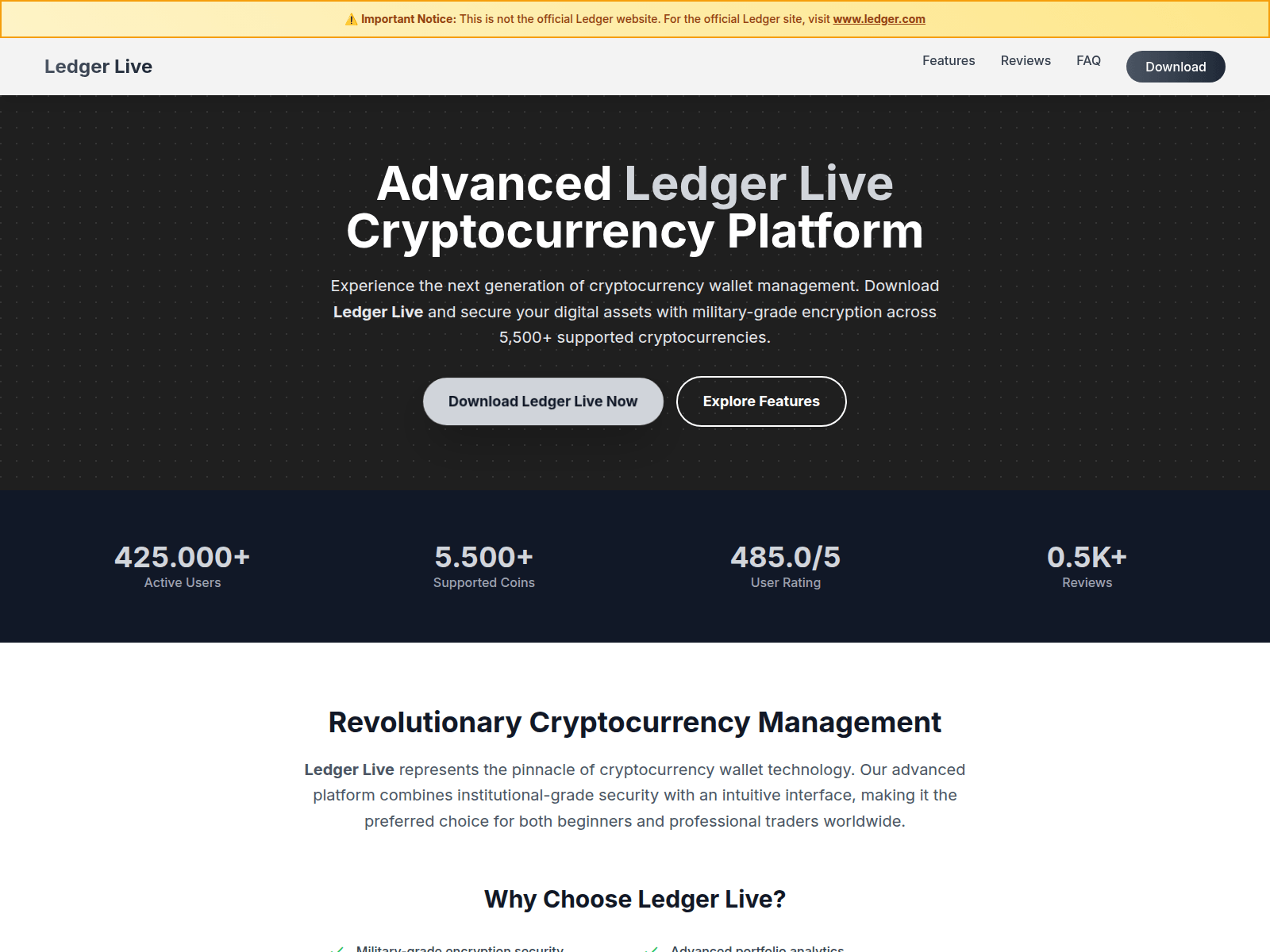Screenshot of v2-ledger.live
