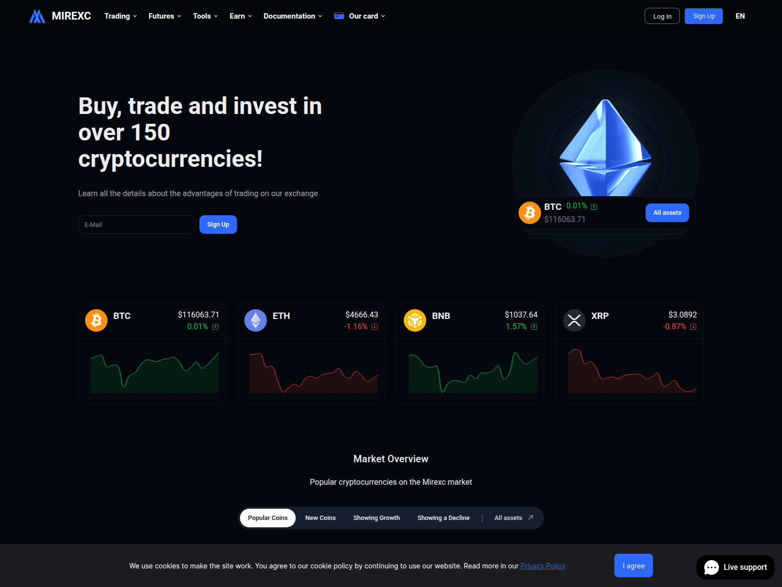 Screenshot of mirexc.com