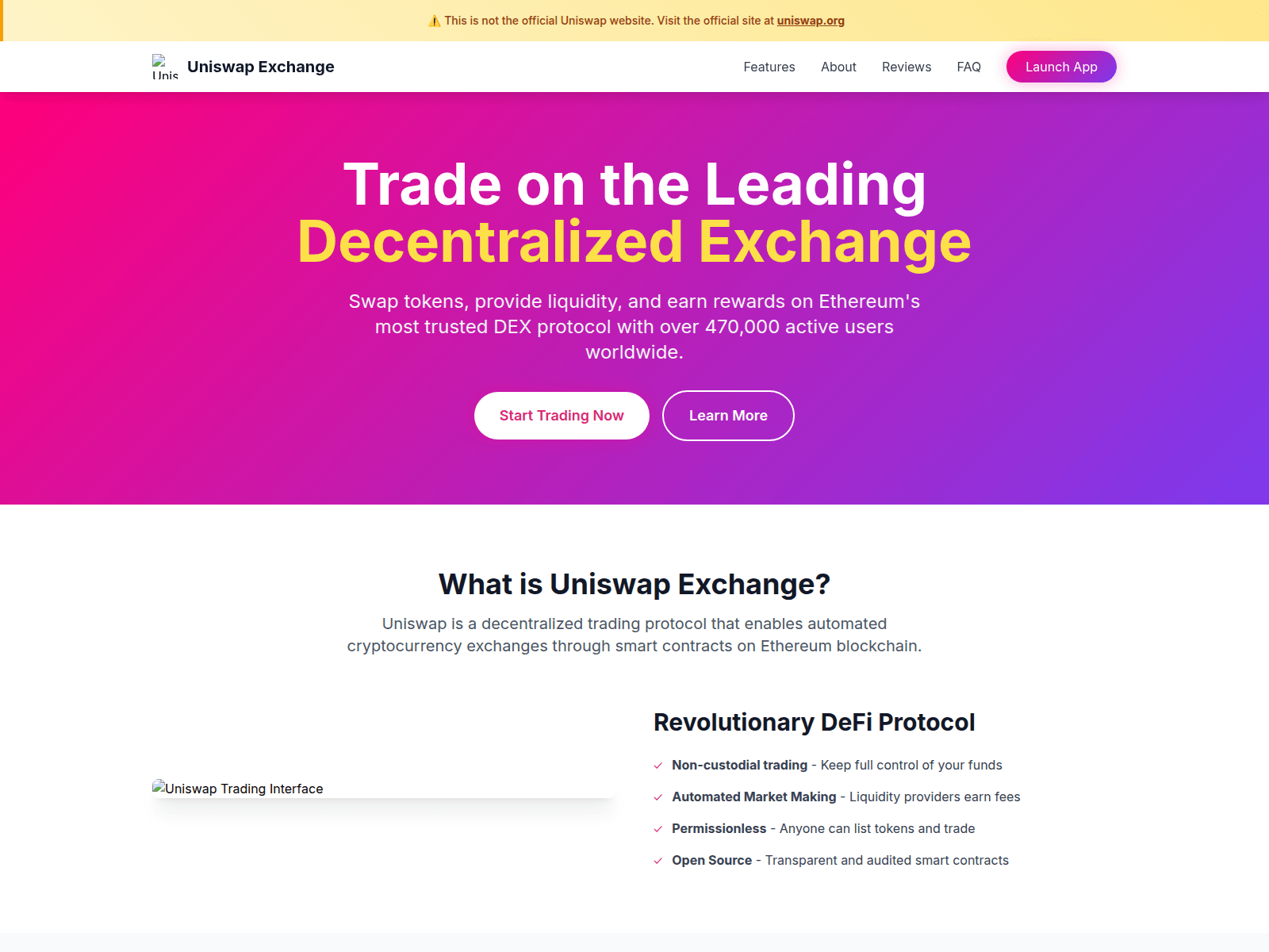 Screenshot of uniswap-exchange.co.com