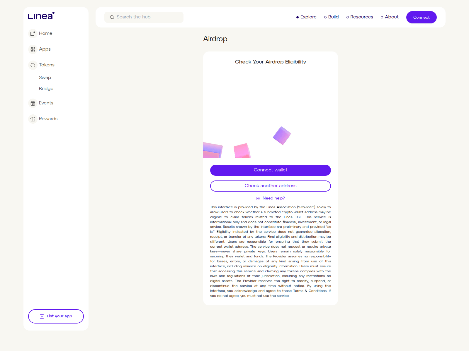 Screenshot of lineamainnet-hub.xyz