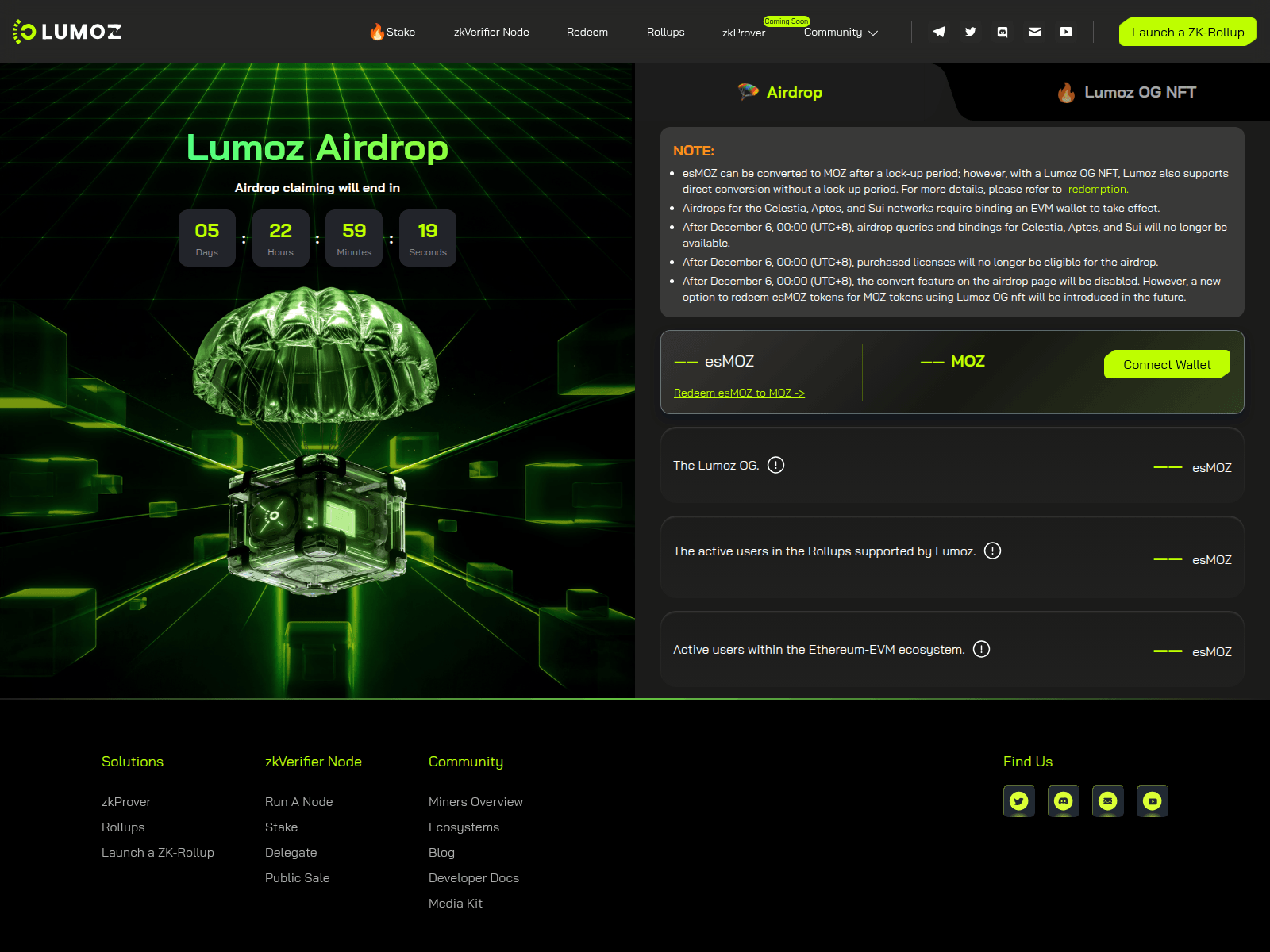Screenshot of airdrop-lumoz.pages.dev