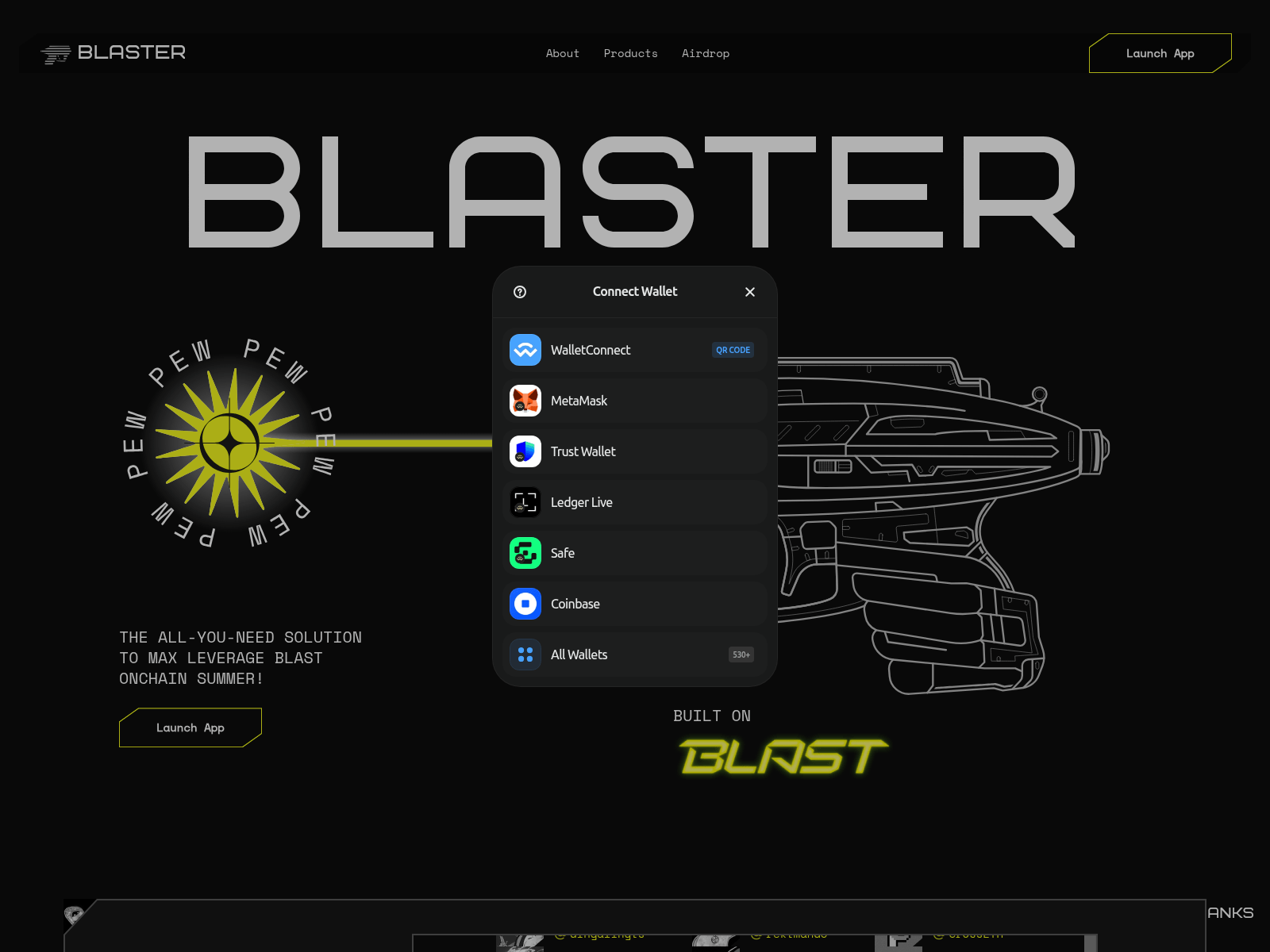 Screenshot of blasterswap-airdrop.pages.dev