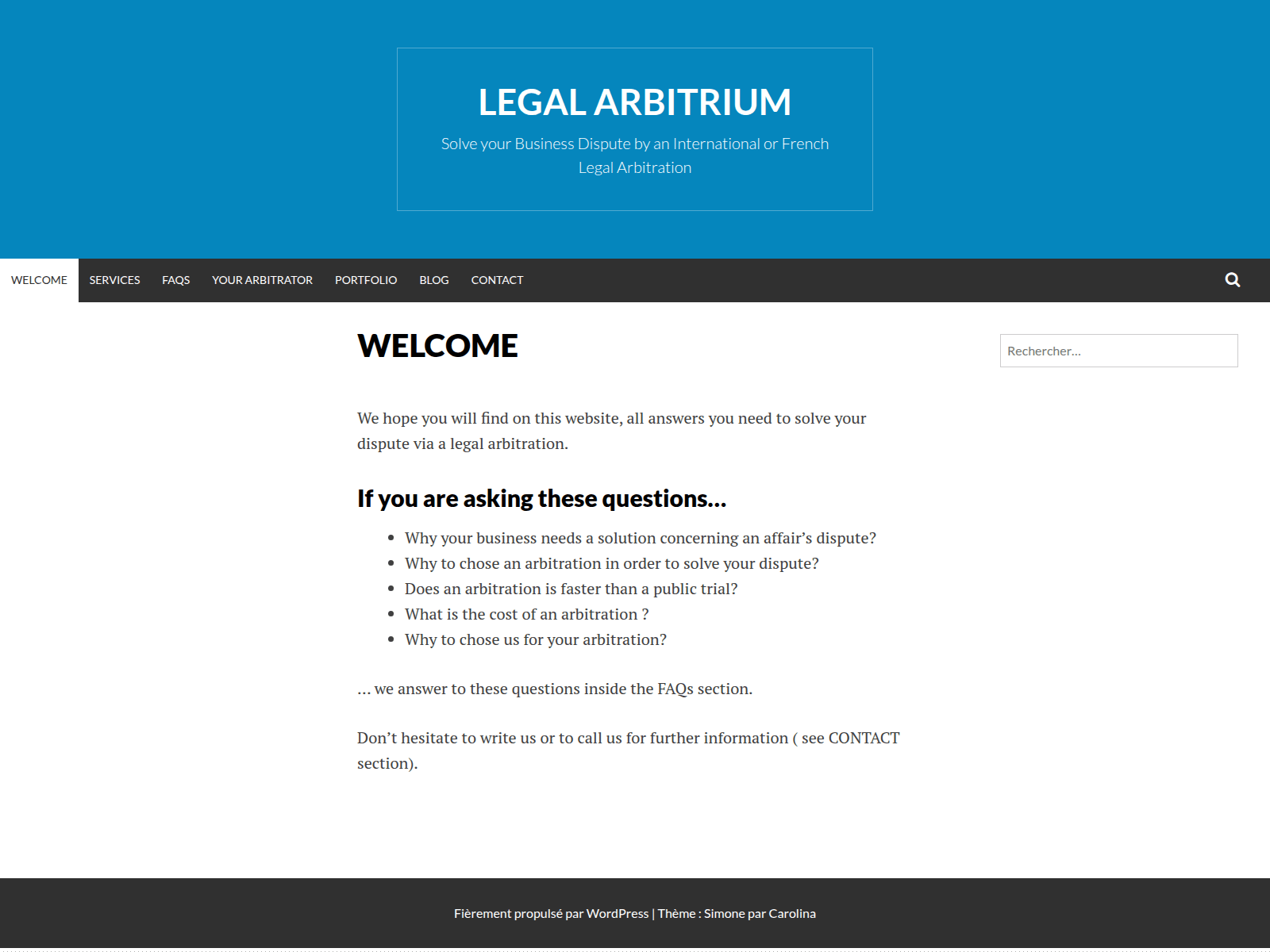 Screenshot of arbitrium.legal