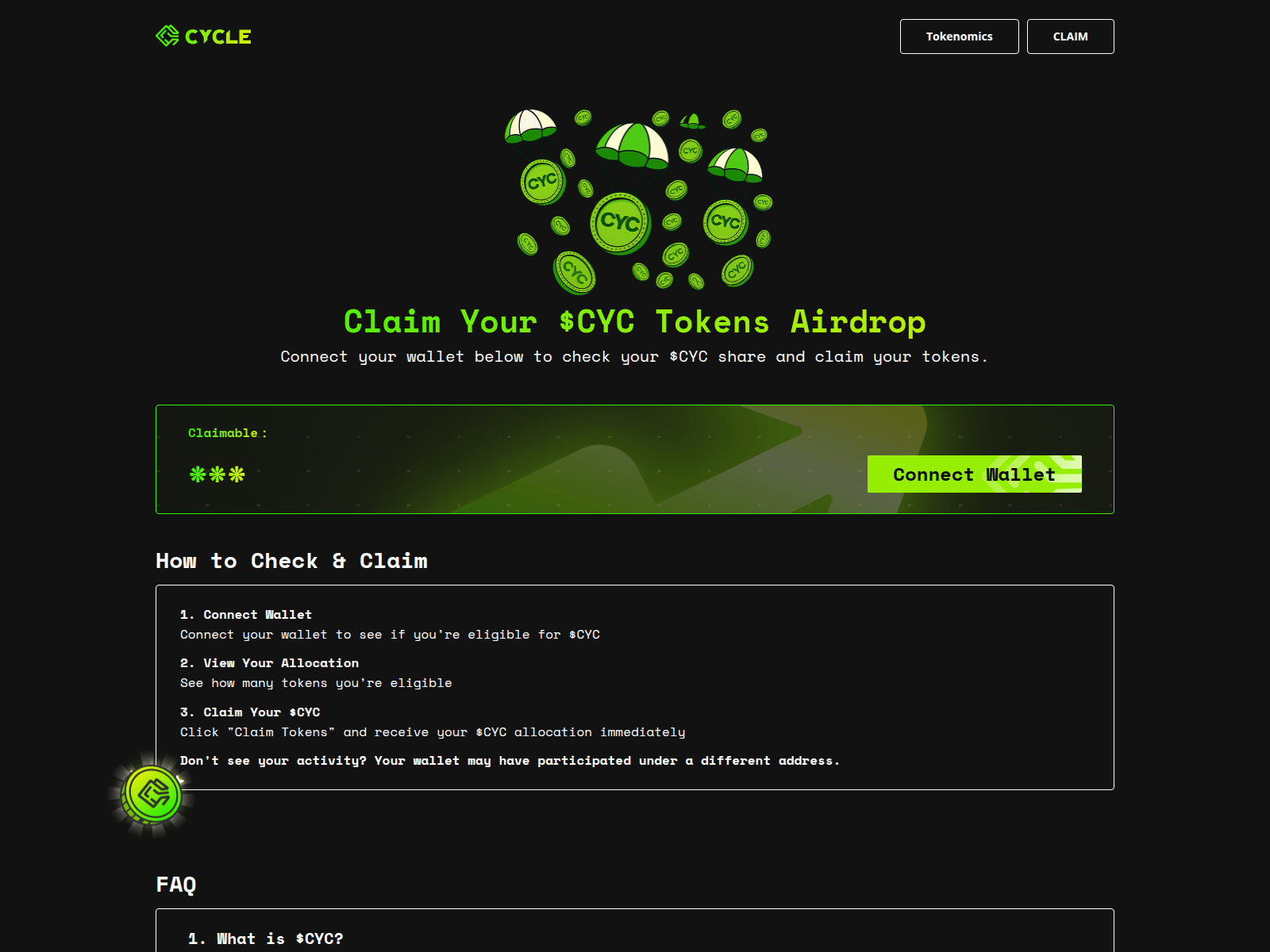 Screenshot of cyclenetwork.world