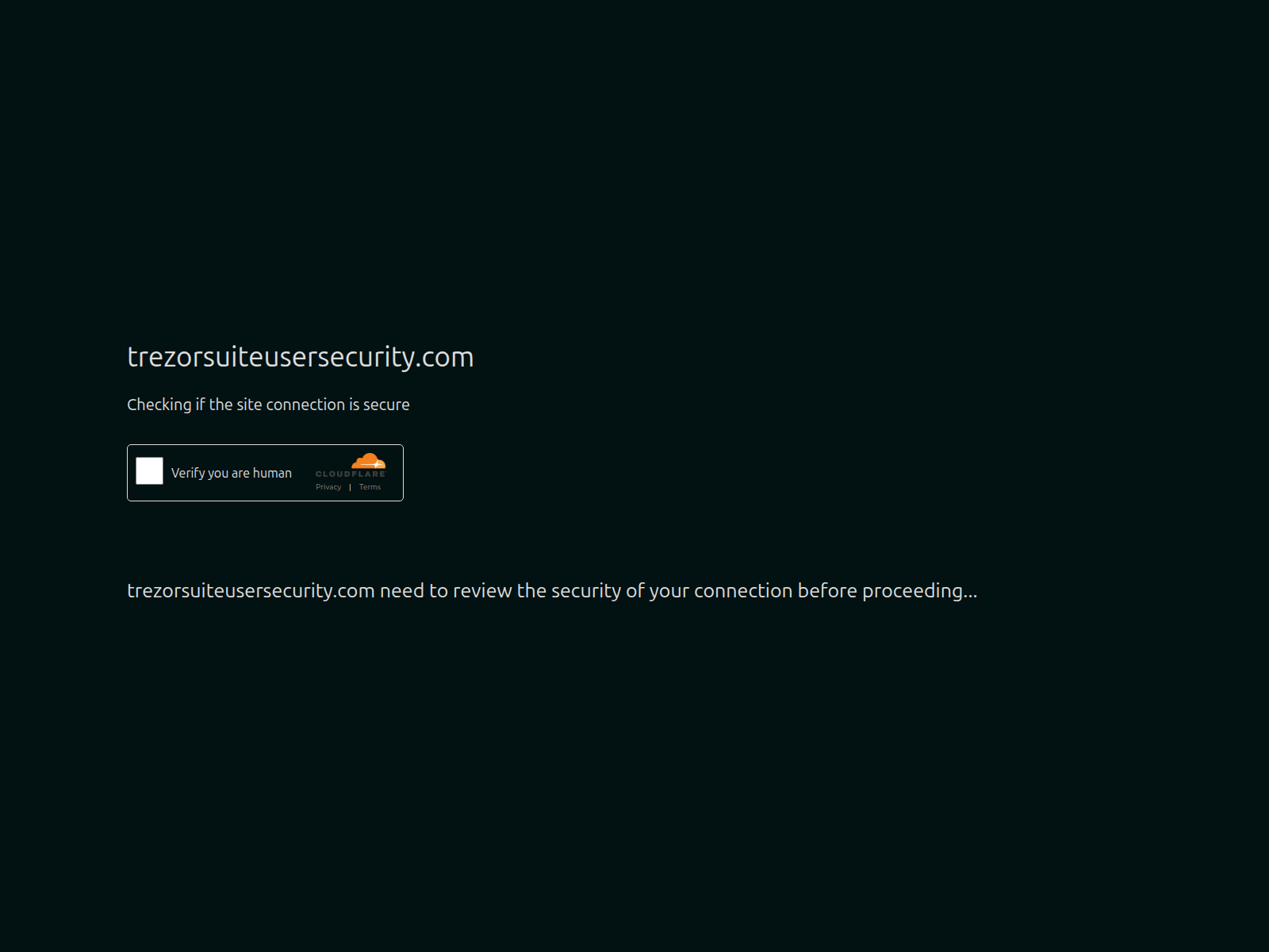 Screenshot of trezorsuiteusersecurity.com