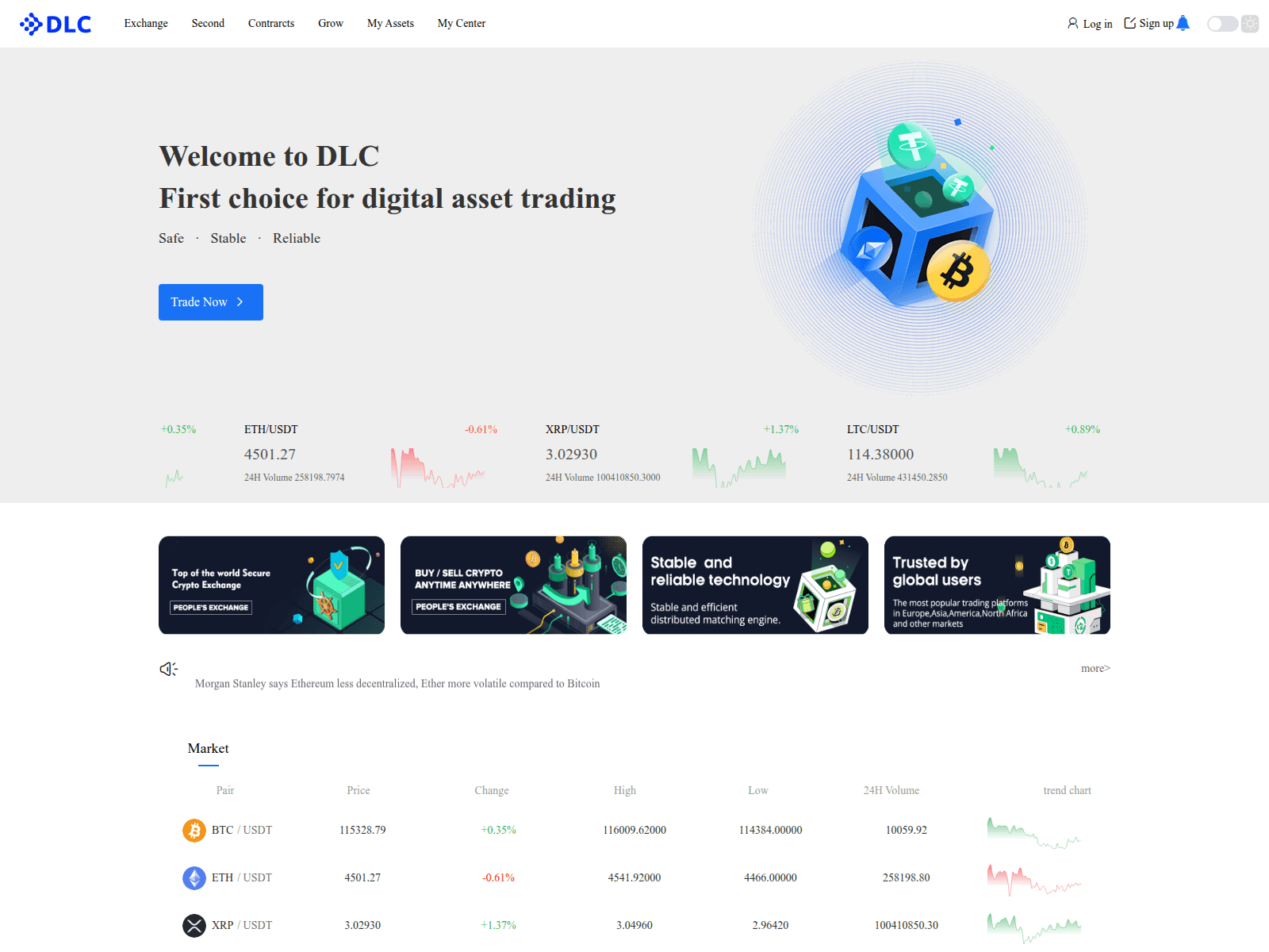Screenshot of www.dlcex.com
