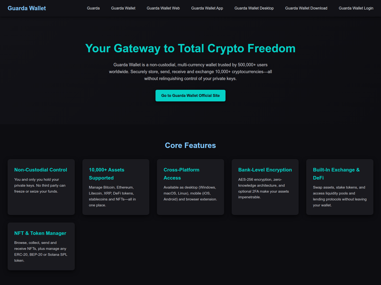Screenshot of www.guarda.ltd